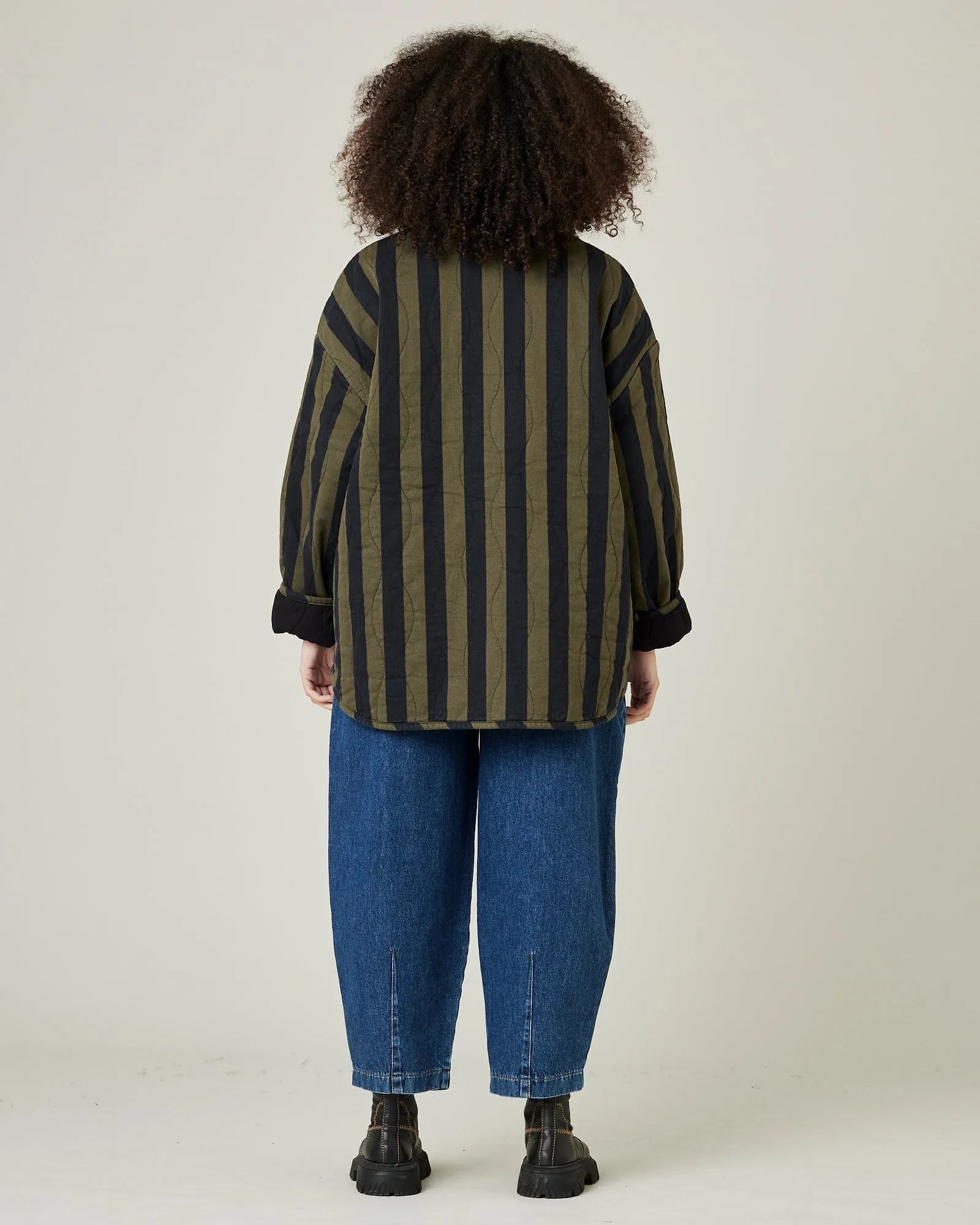 Rue Black & Olive Stripe Denim Jacket sold by Beyond Nine product image thumbnail 4