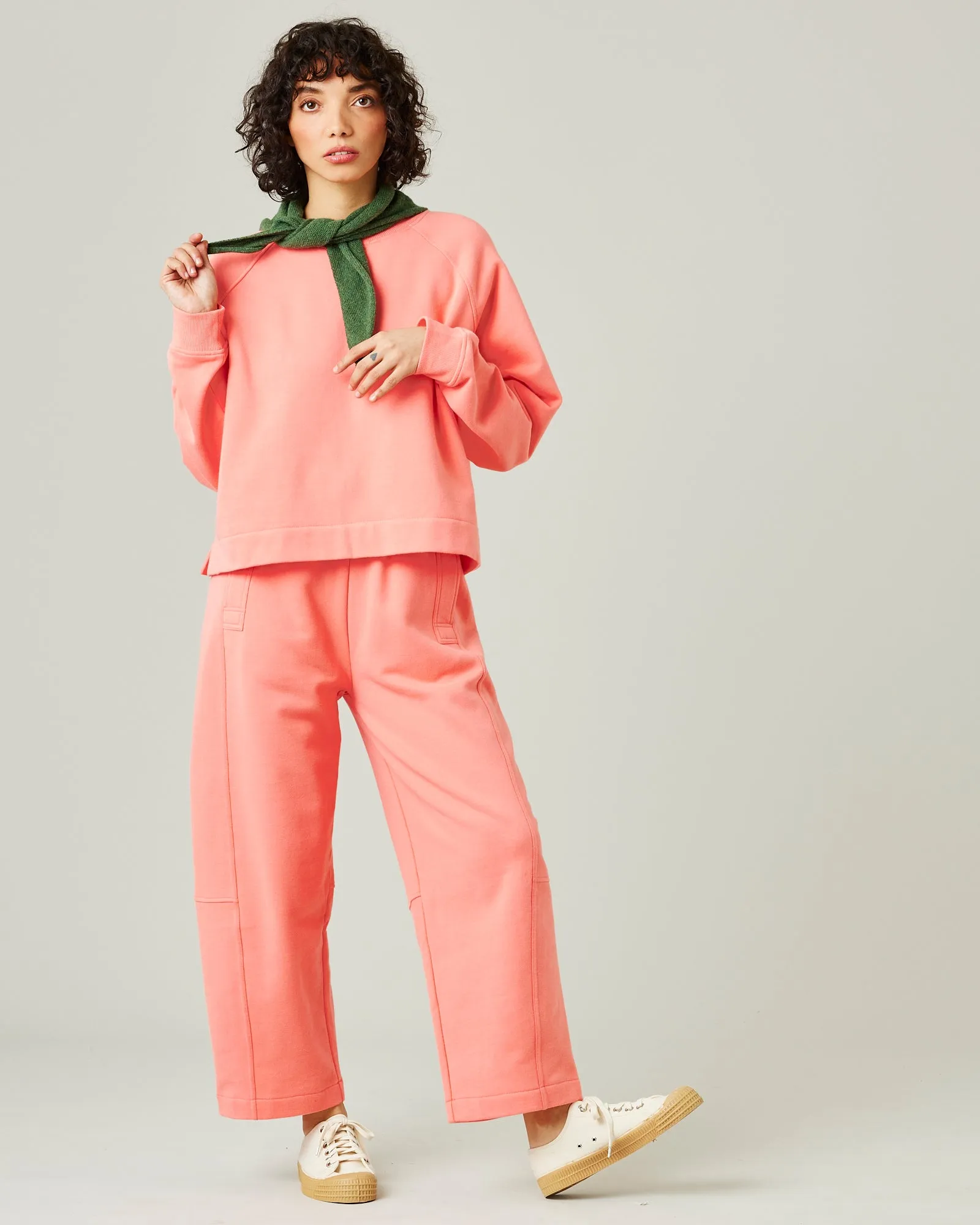 Madi Shrimp Pink Organic Cotton Jersey Trousers sold by Beyond Nine