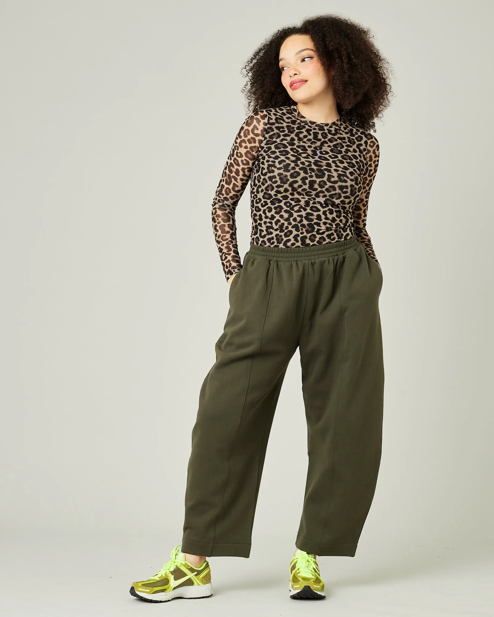 Mabel Olive Fleeceback Jersey Trousers sold by Beyond Nine