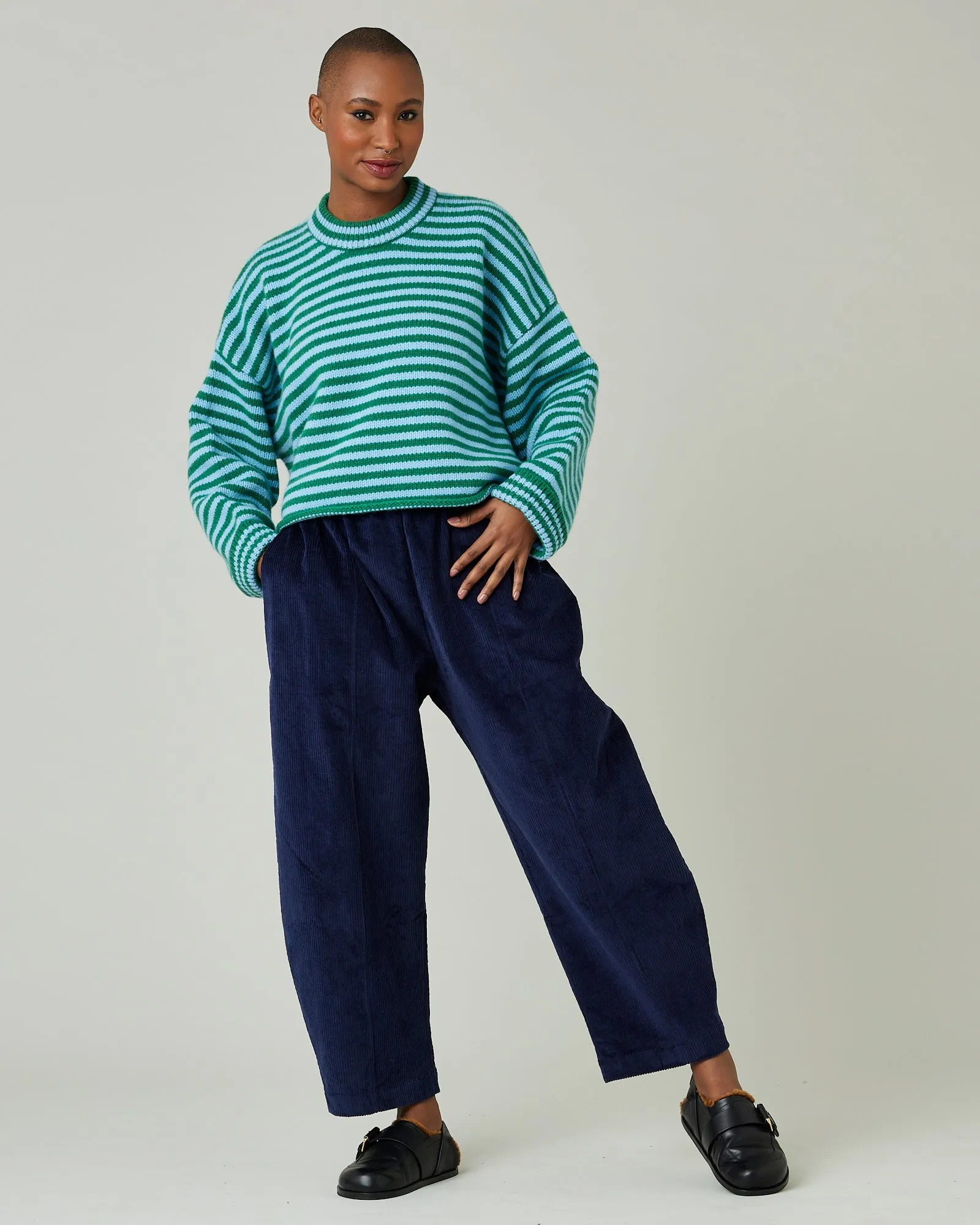 Coco Green & Blue Stripe Knitted Wool Jumper sold by Beyond Nine product image thumbnail 5