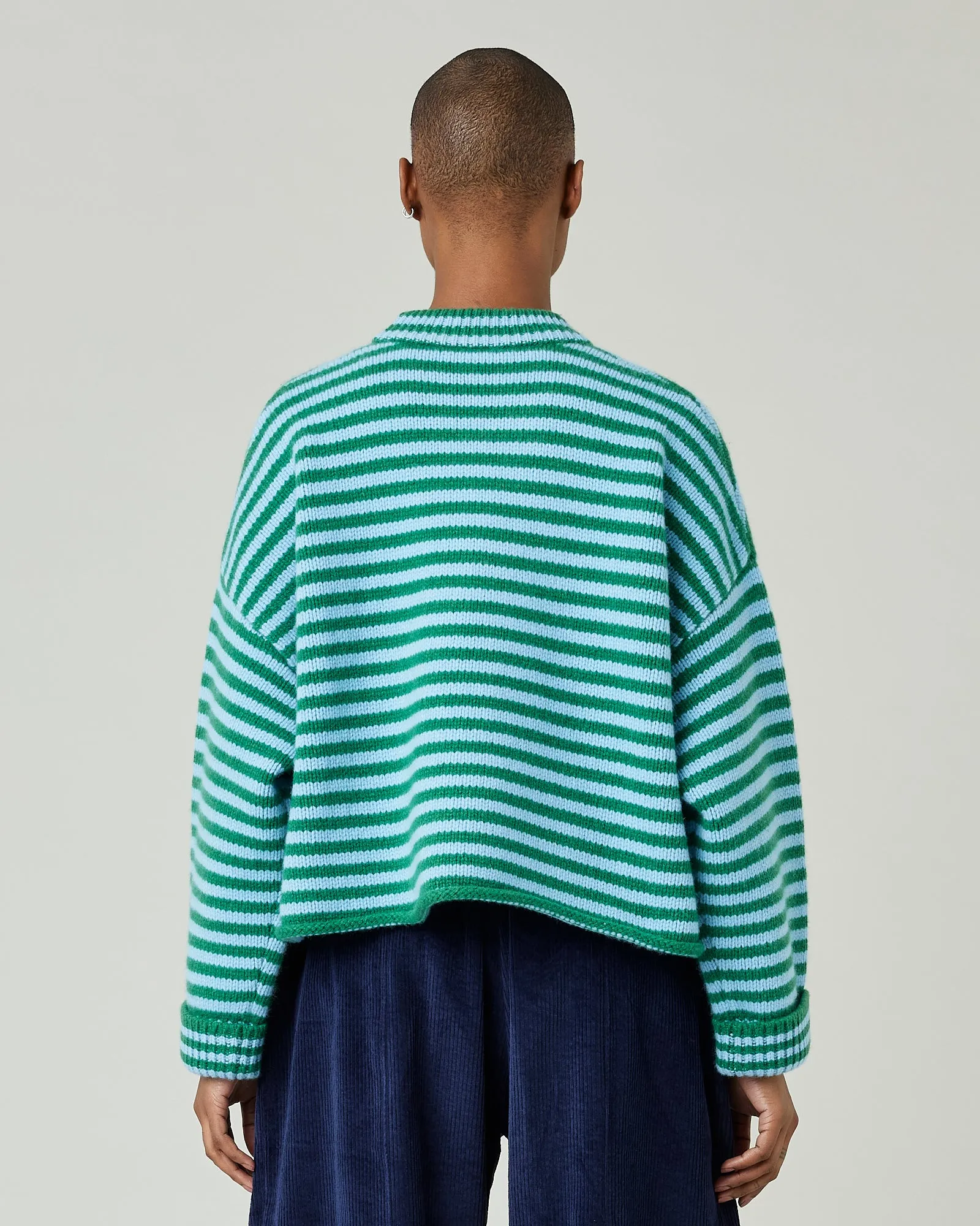 Coco Green & Blue Stripe Knitted Wool Jumper sold by Beyond Nine product image thumbnail 3