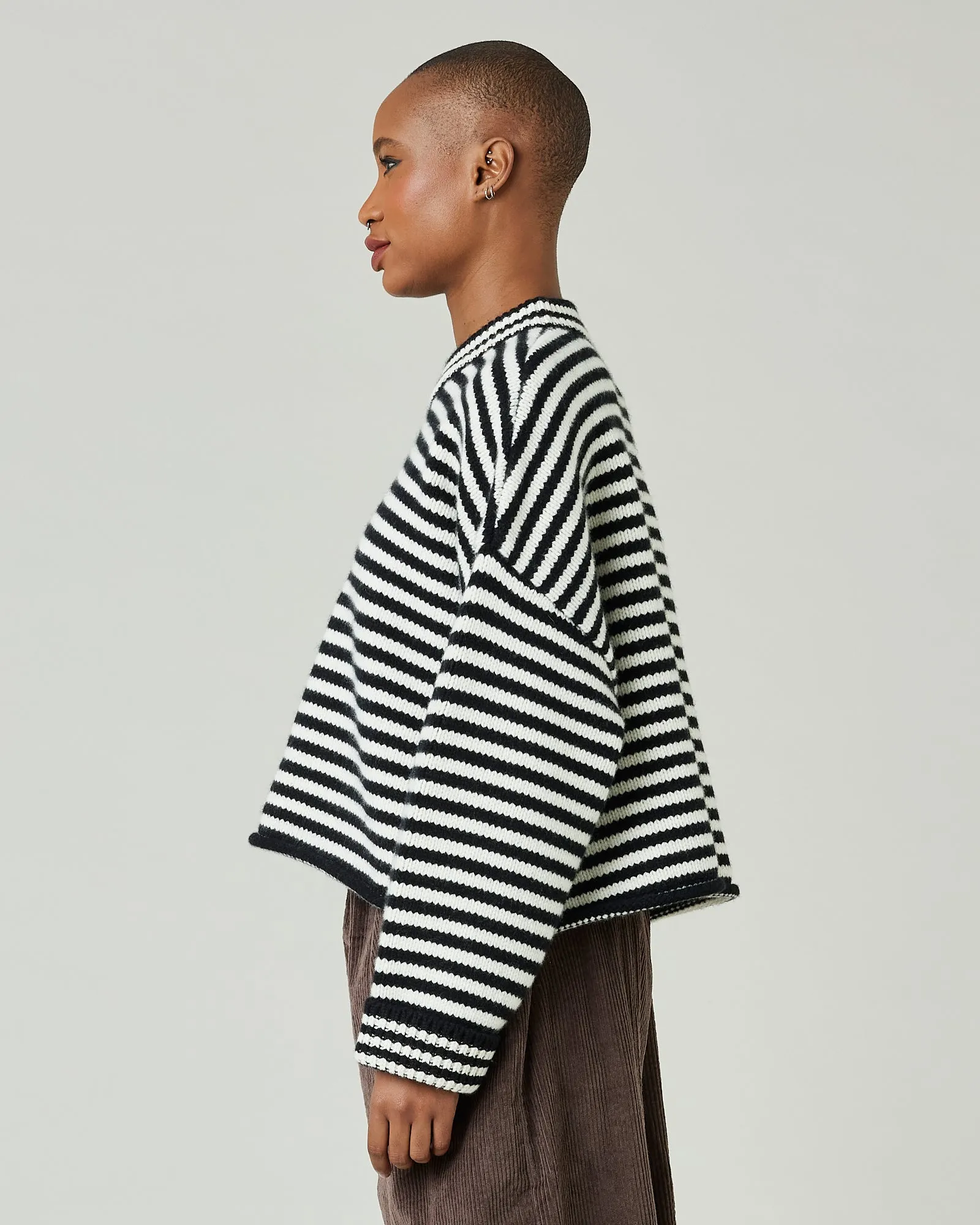 Coco Black & Ivory Stripe Knitted Wool Jumper sold by Beyond Nine product image thumbnail 2