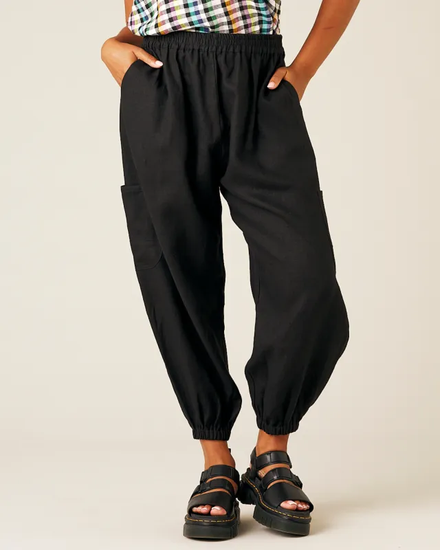 Yoli Linen Trousers - Black made by Beyond Nine