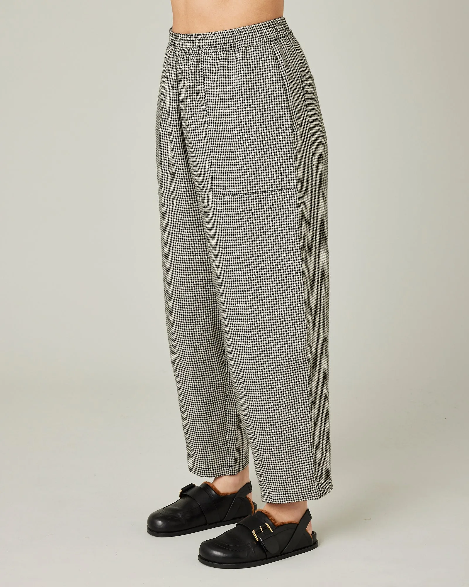 Huxley Black & Stone Micro Gingham Linen Trousers sold by Beyond Nine product image thumbnail 2