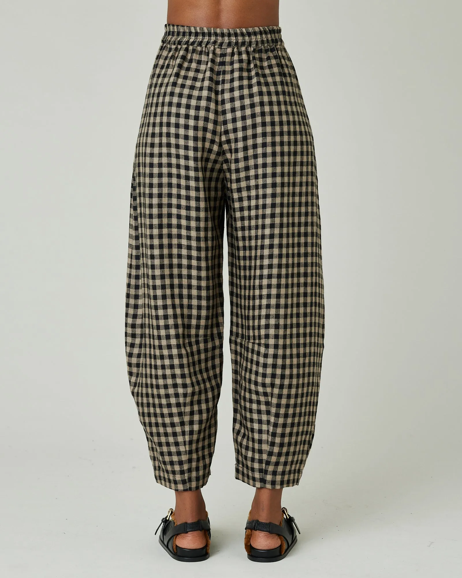 Daisy Coffee Gingham Linen Trousers sold by Beyond Nine product image thumbnail 3