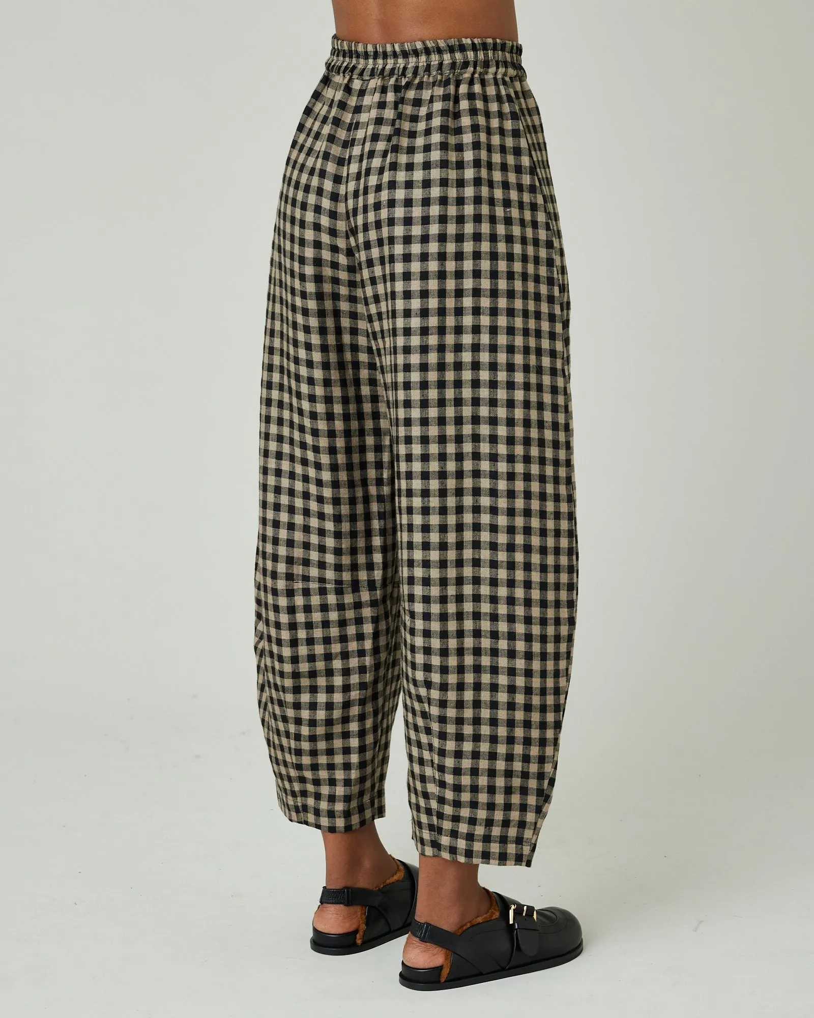 Daisy Coffee Gingham Linen Trousers sold by Beyond Nine product image thumbnail 4