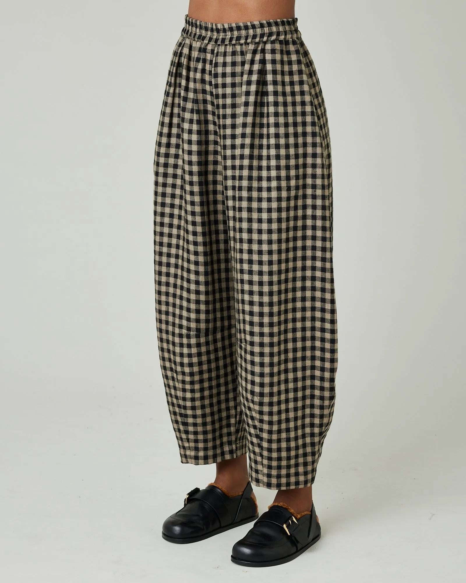 Daisy Coffee Gingham Linen Trousers sold by Beyond Nine product image thumbnail 2