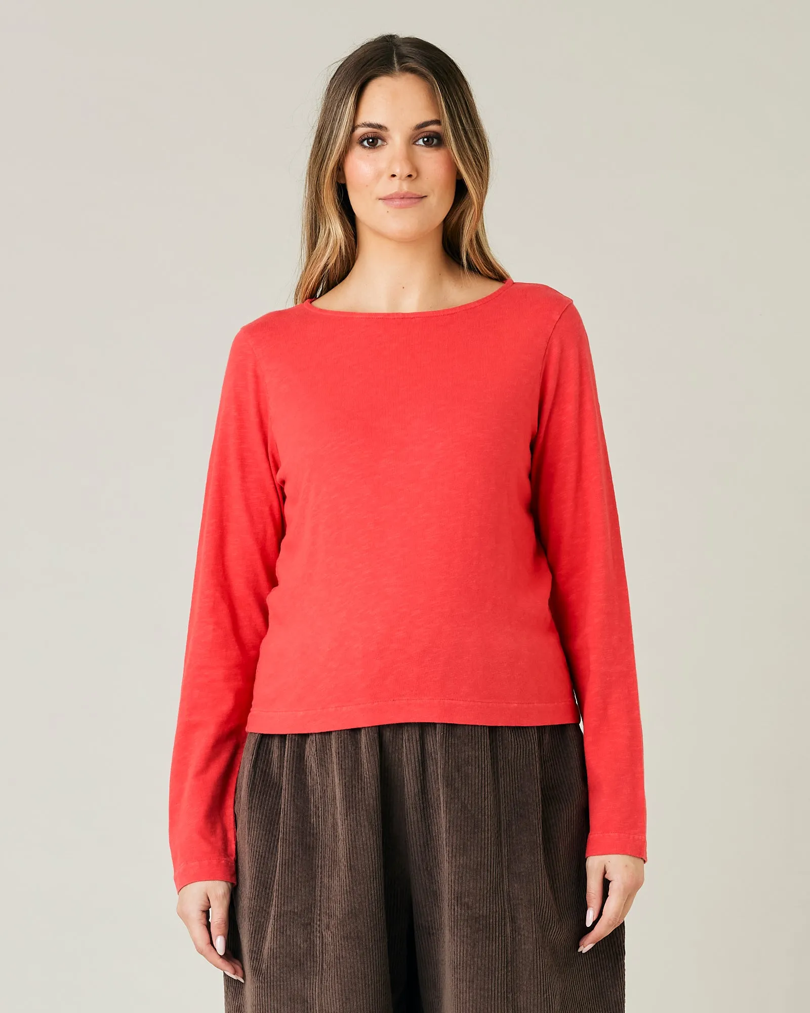 Boat Neck Top Red sold by Beyond Nine