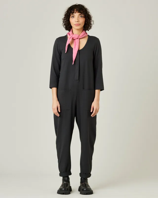 Margot Slate Cotton Jersey Jumpsuit sold by Beyond Nine