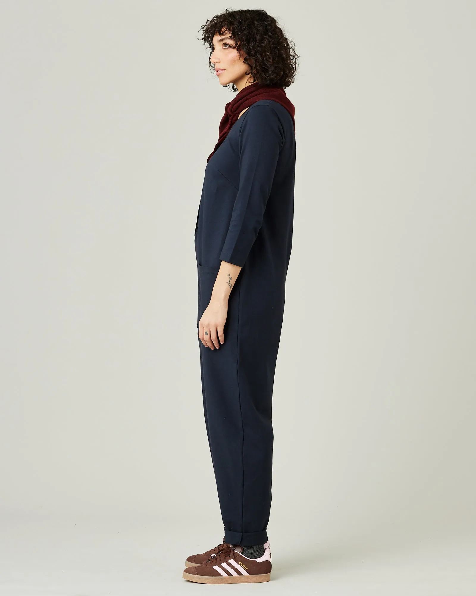 Margot Navy Cotton Jersey Jumpsuit sold by Beyond Nine product image thumbnail 2