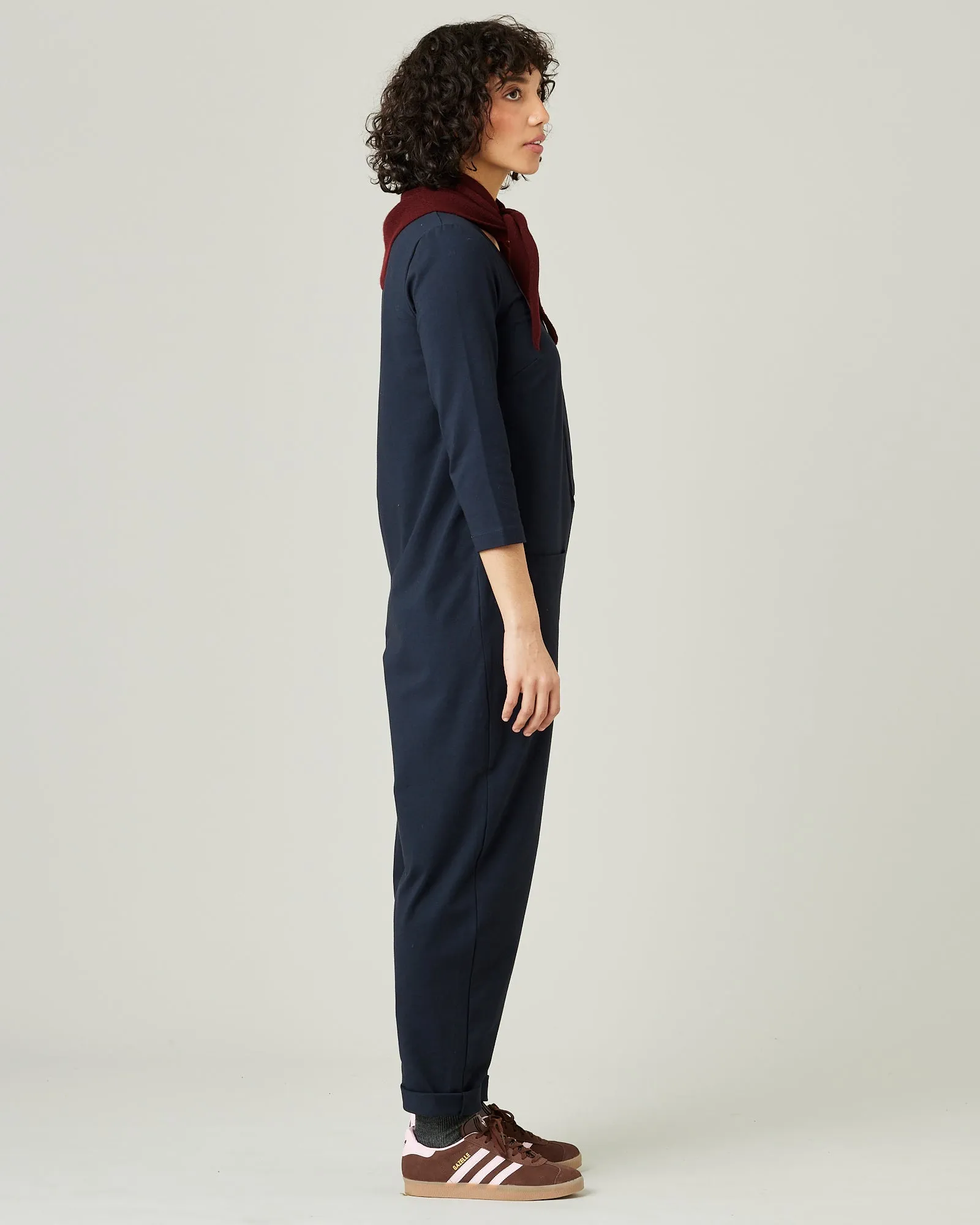 Margot Navy Cotton Jersey Jumpsuit sold by Beyond Nine product image thumbnail 4