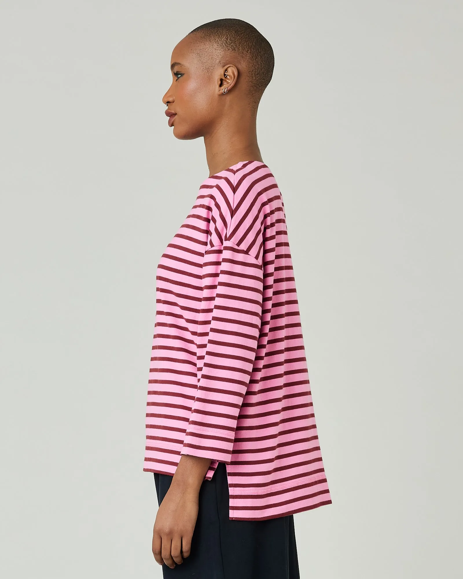Breton Top Pink & Cherry Stripe sold by Beyond Nine product image thumbnail 2