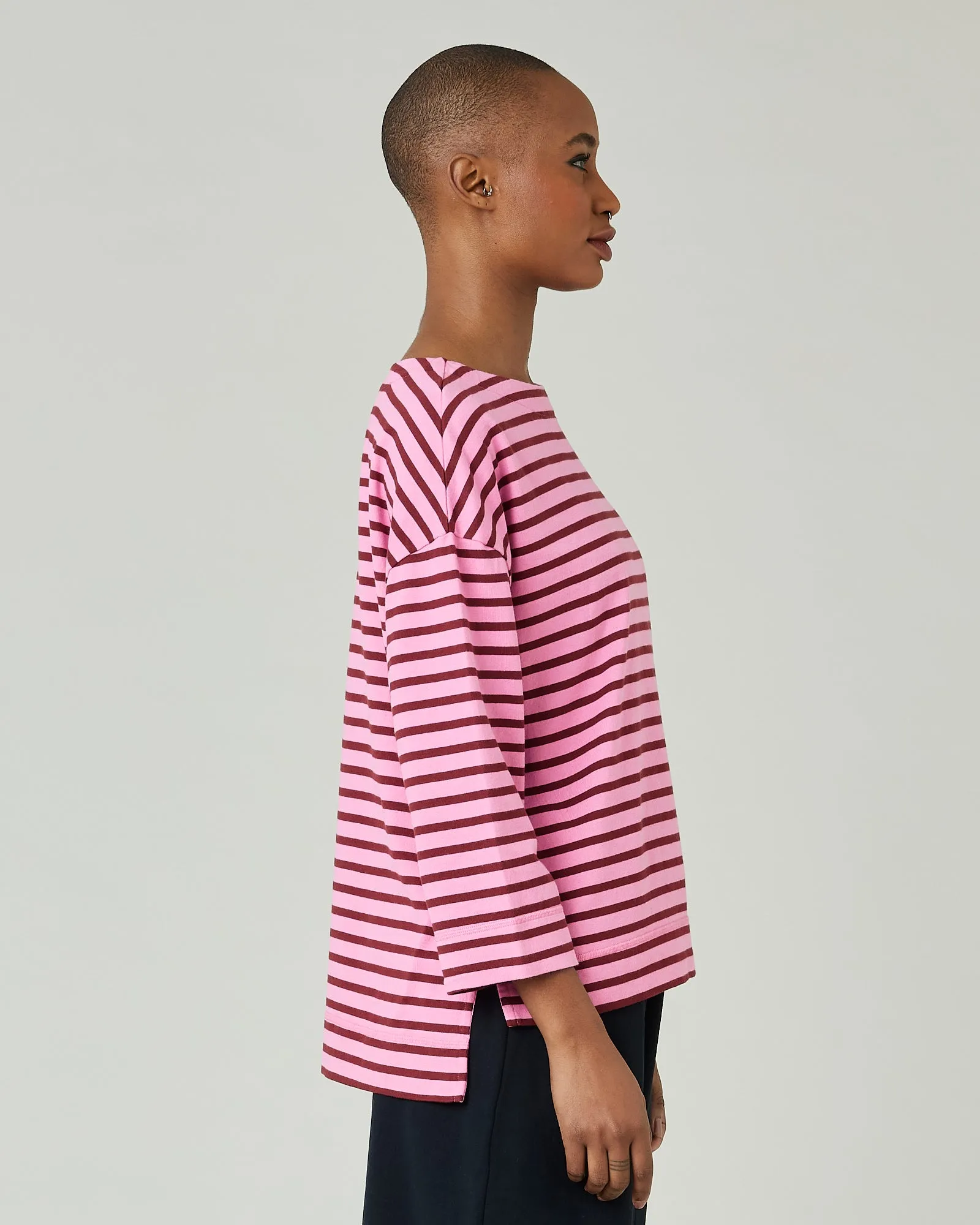 Breton Top Pink & Cherry Stripe sold by Beyond Nine product image thumbnail 4