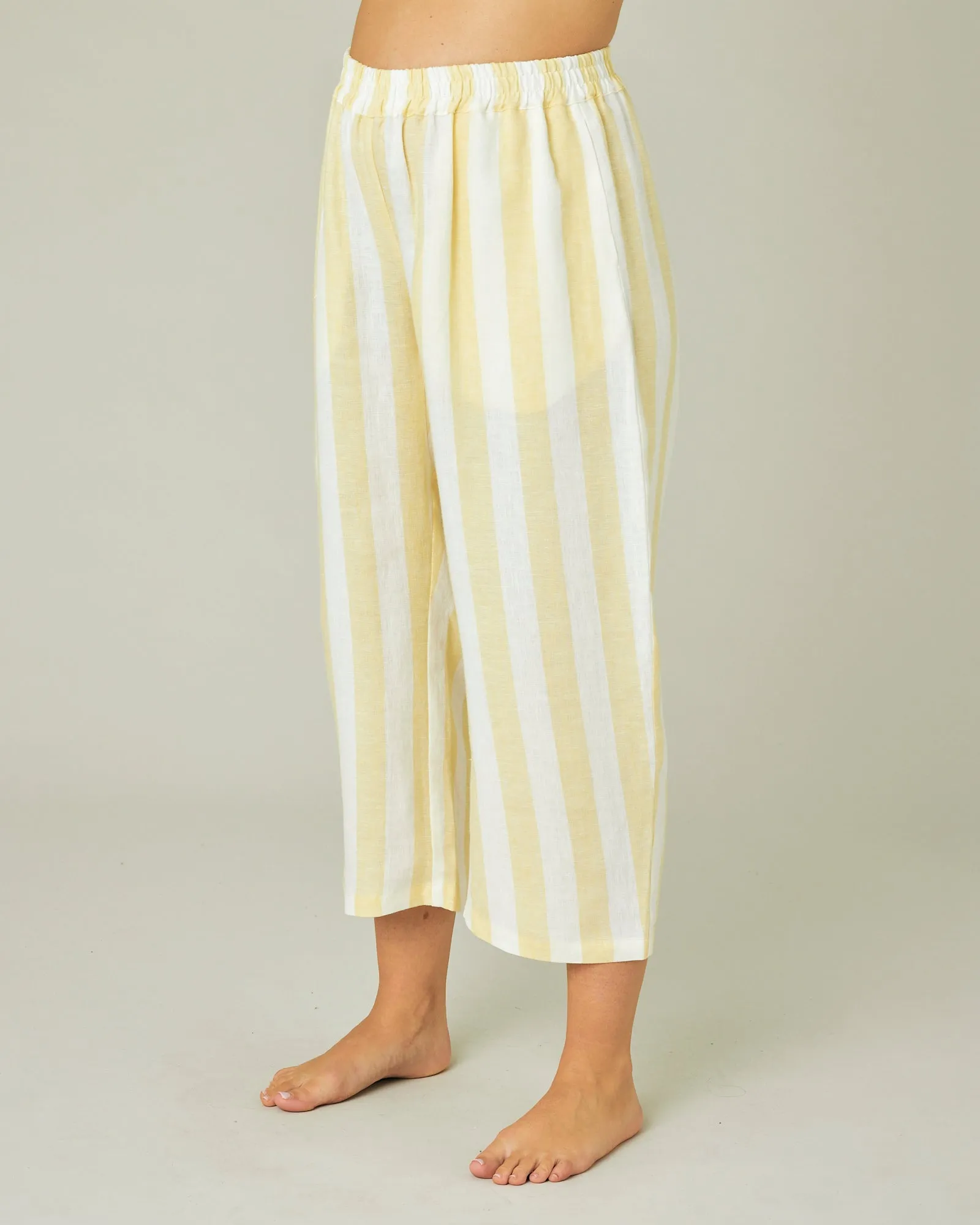 Ultimate PJ Trousers Lemon Stripe Linen sold by Beyond Nine product image thumbnail 2