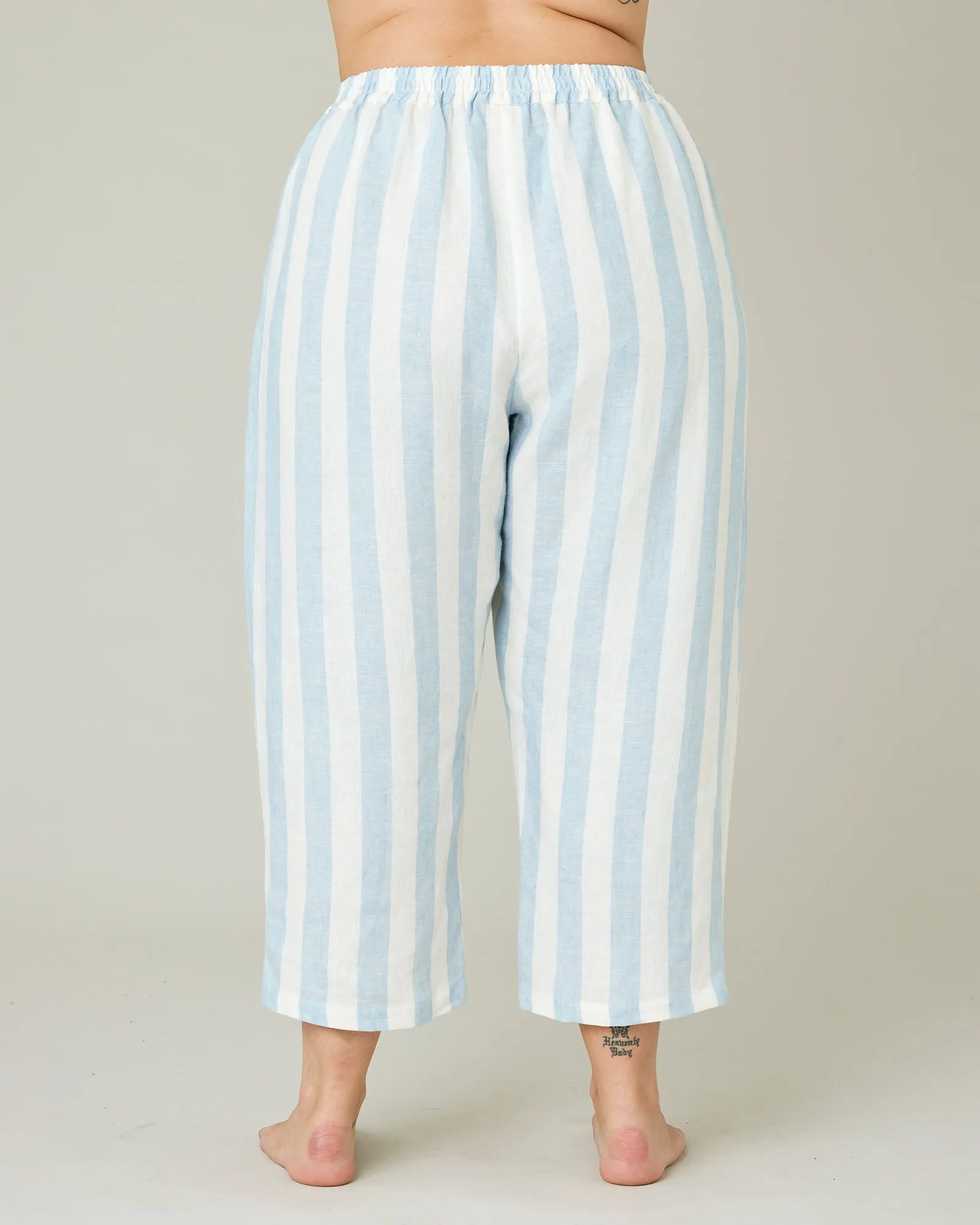Ultimate PJ Trousers Sky Blue Stripe Linen sold by Beyond Nine product image thumbnail 3