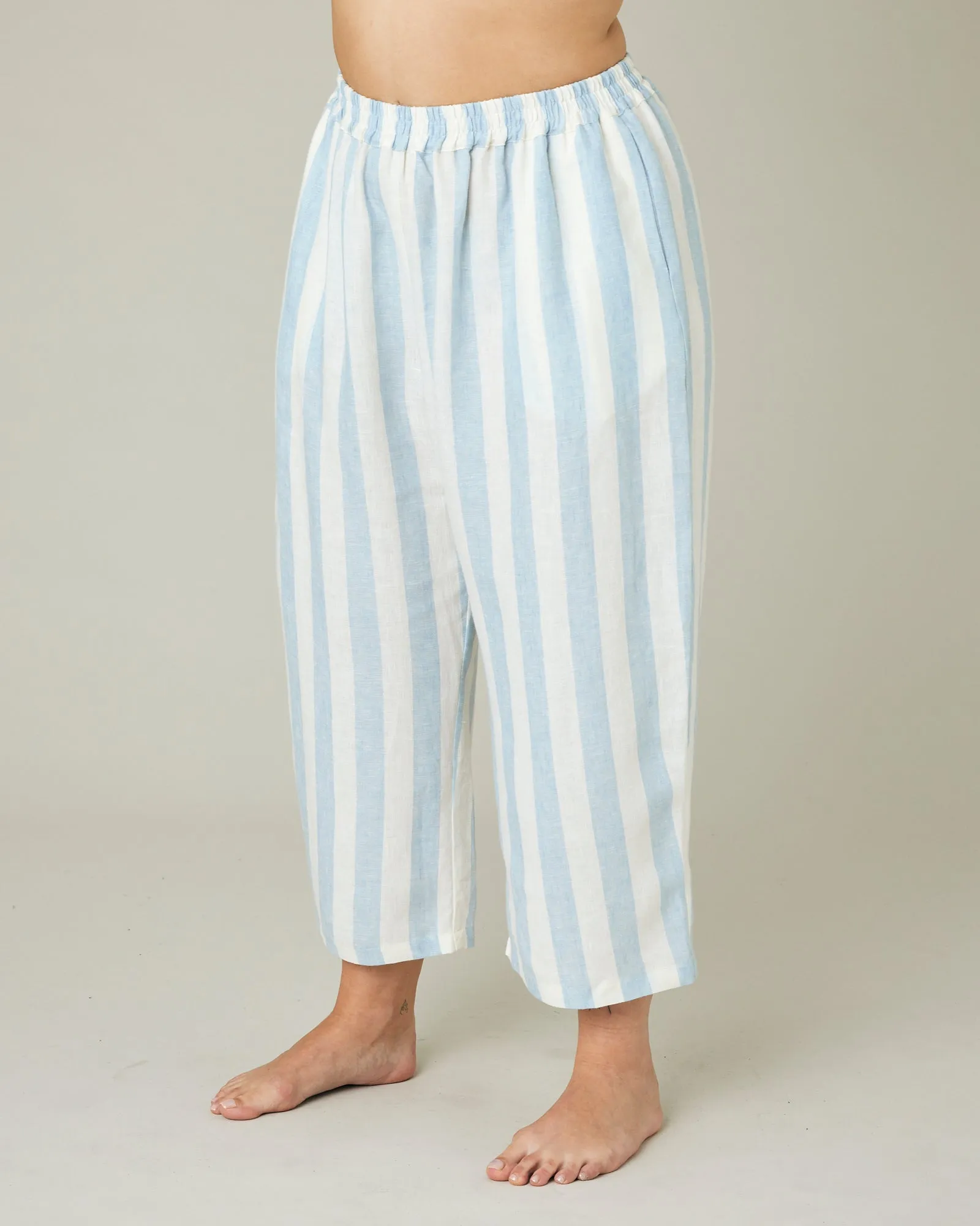 Ultimate PJ Trousers Sky Blue Stripe Linen sold by Beyond Nine product image thumbnail 2