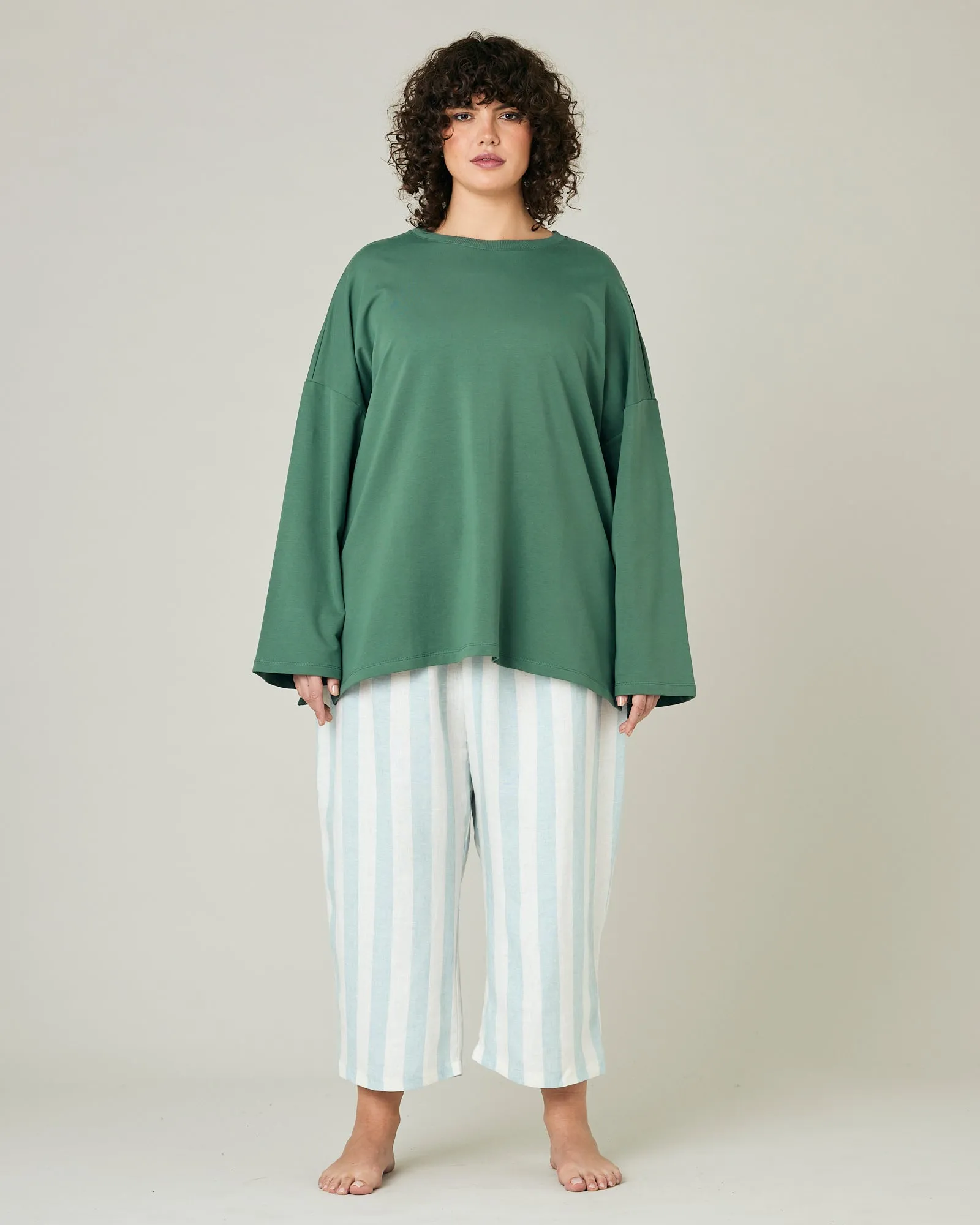 Ultimate PJ Trousers Sky Blue Stripe Linen sold by Beyond Nine product image thumbnail 5