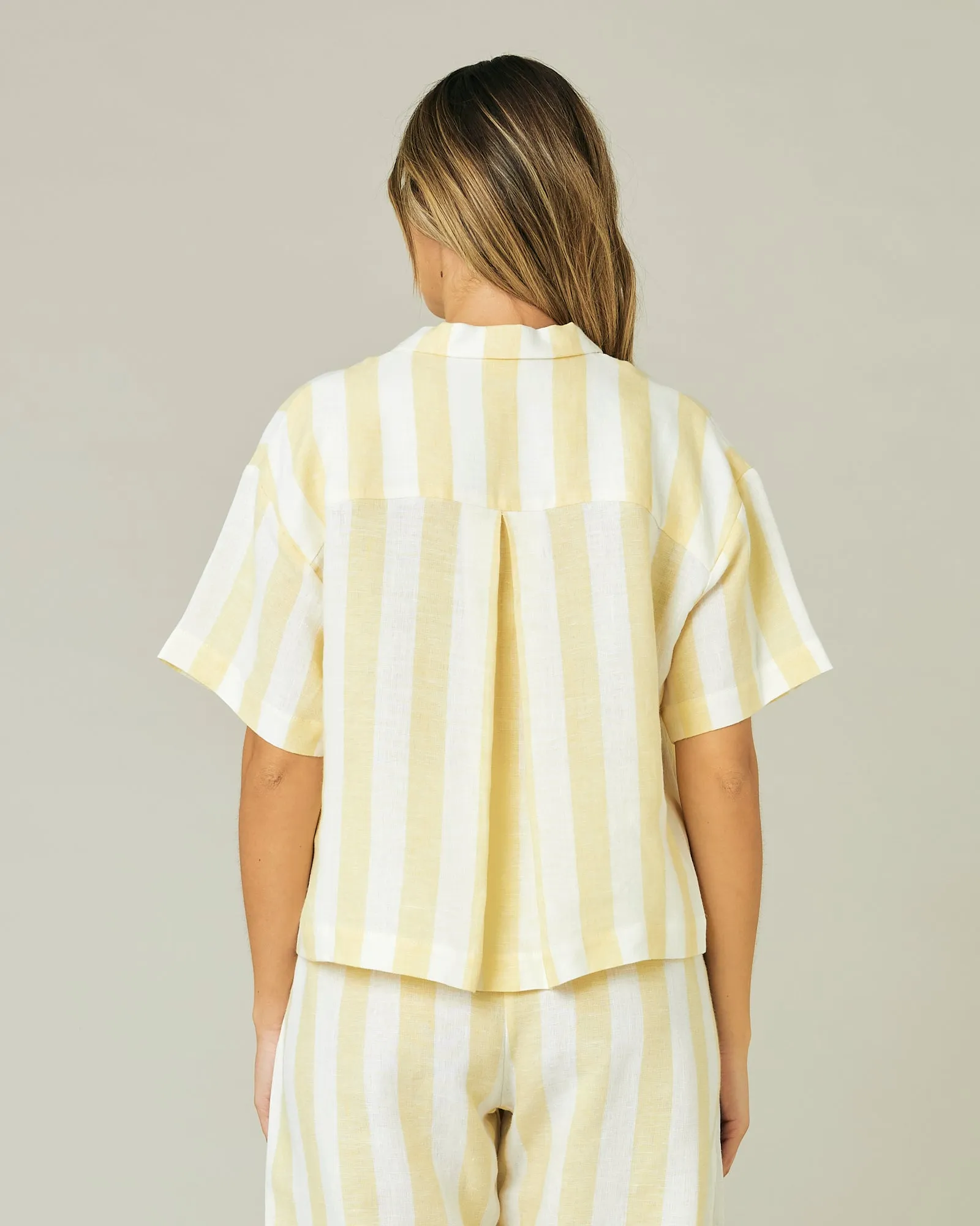 Ultimate PJ Top Lemon Stripe Linen sold by Beyond Nine product image thumbnail 3