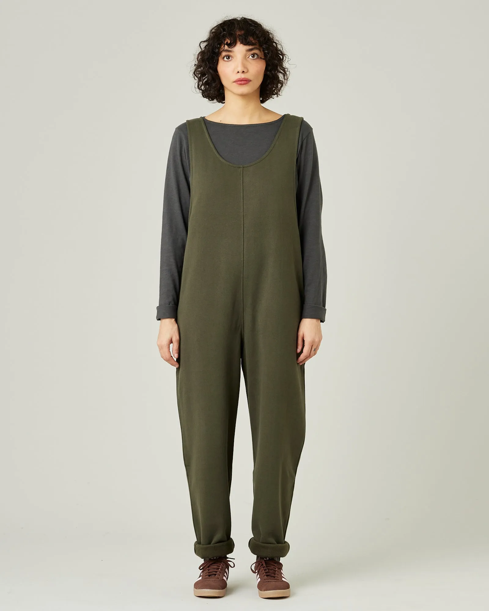 Laura Olive Cotton Jersey Jumpsuit sold by Beyond Nine