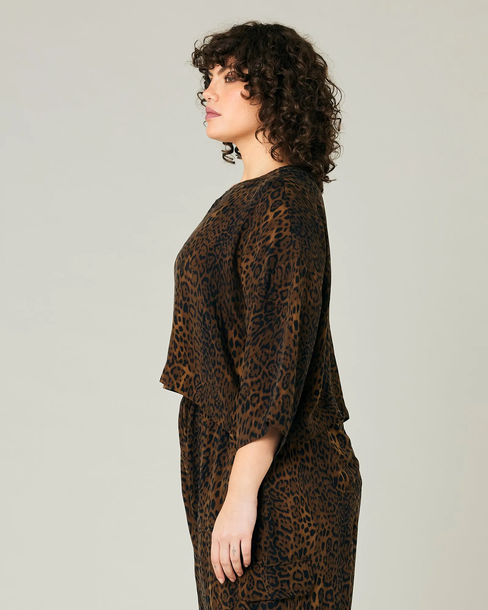 Lily Dark Leopard Print Cupro Top sold by Beyond Nine product image thumbnail 2