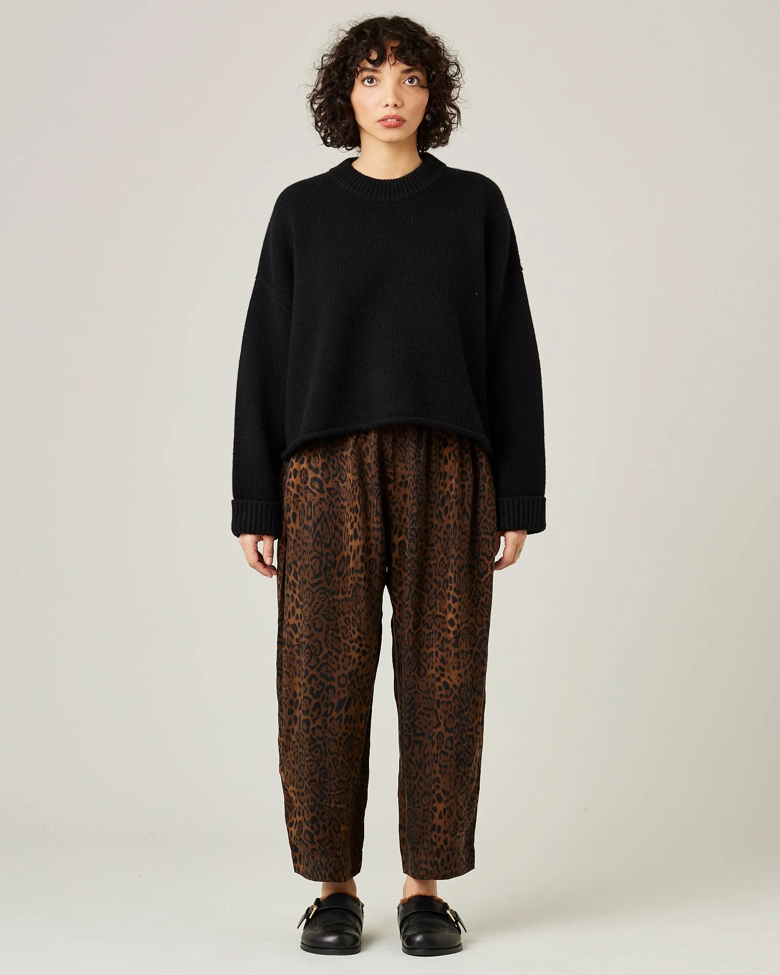 Mabel Dark Leopard Print Cupro Trousers sold by Beyond Nine product image thumbnail 5