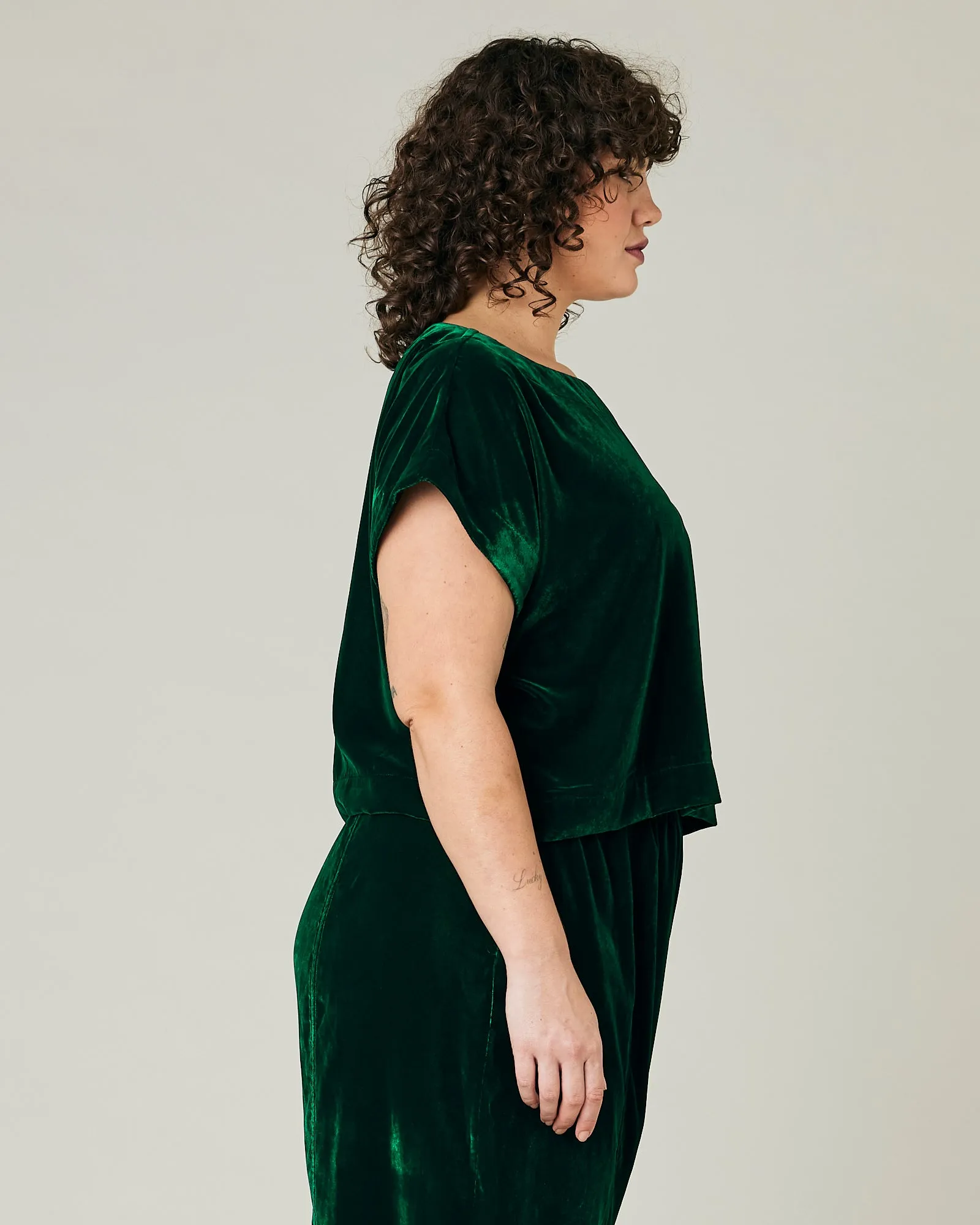 Polly Green Velvet Top sold by Beyond Nine product image thumbnail 4