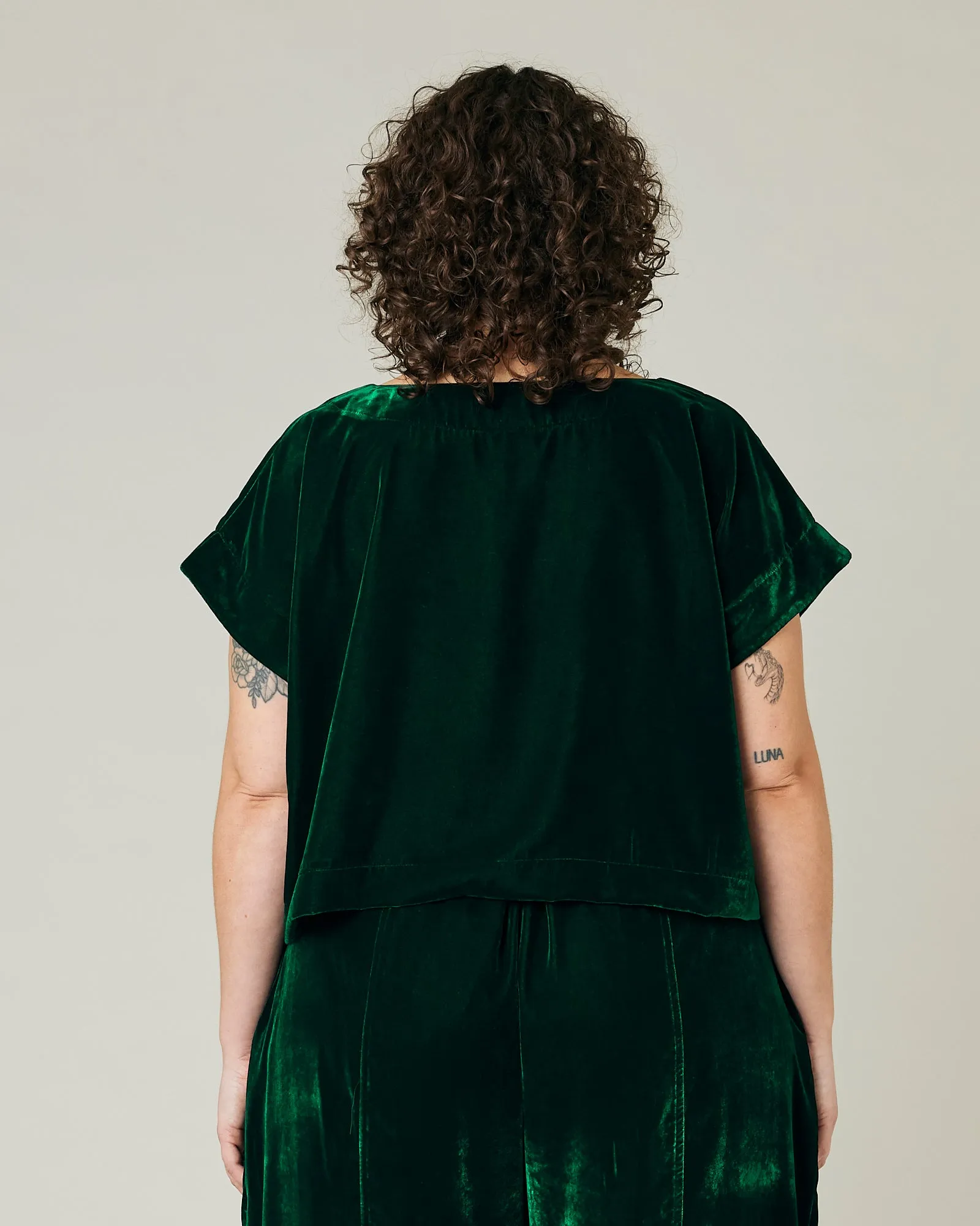 Polly Green Velvet Top sold by Beyond Nine product image thumbnail 3