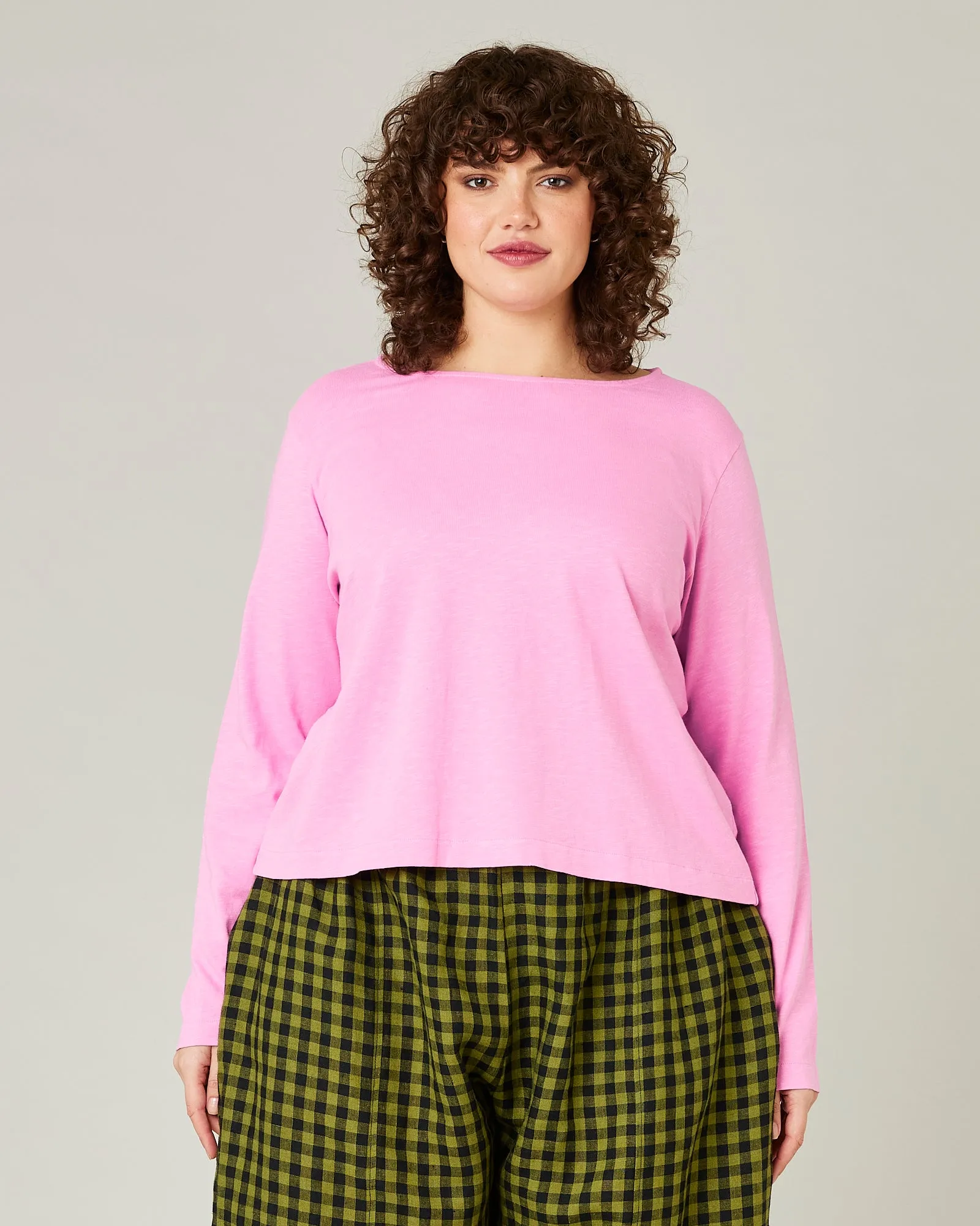 Boat Neck Top Bubblegum sold by Beyond Nine