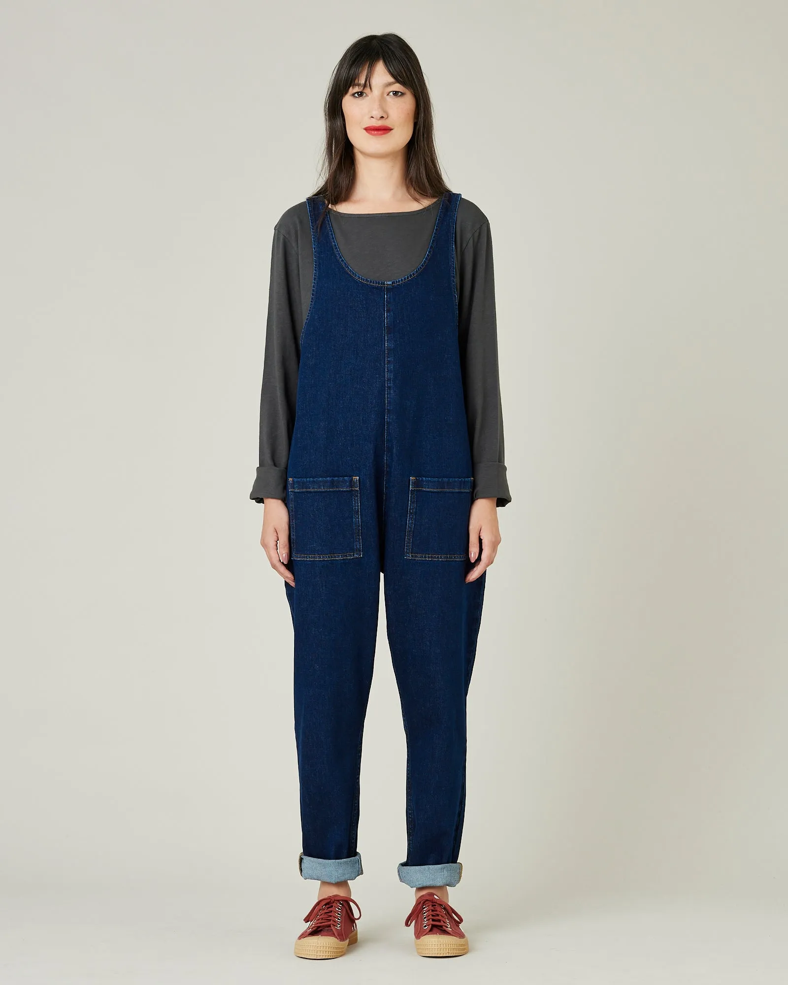 Lola Dark Wash Denim Jumpsuit sold by Beyond Nine