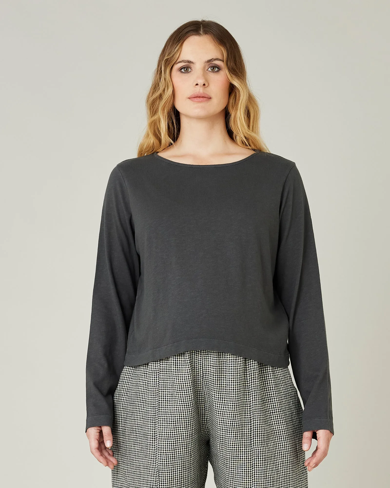 Boat Neck Top Slate sold by Beyond Nine