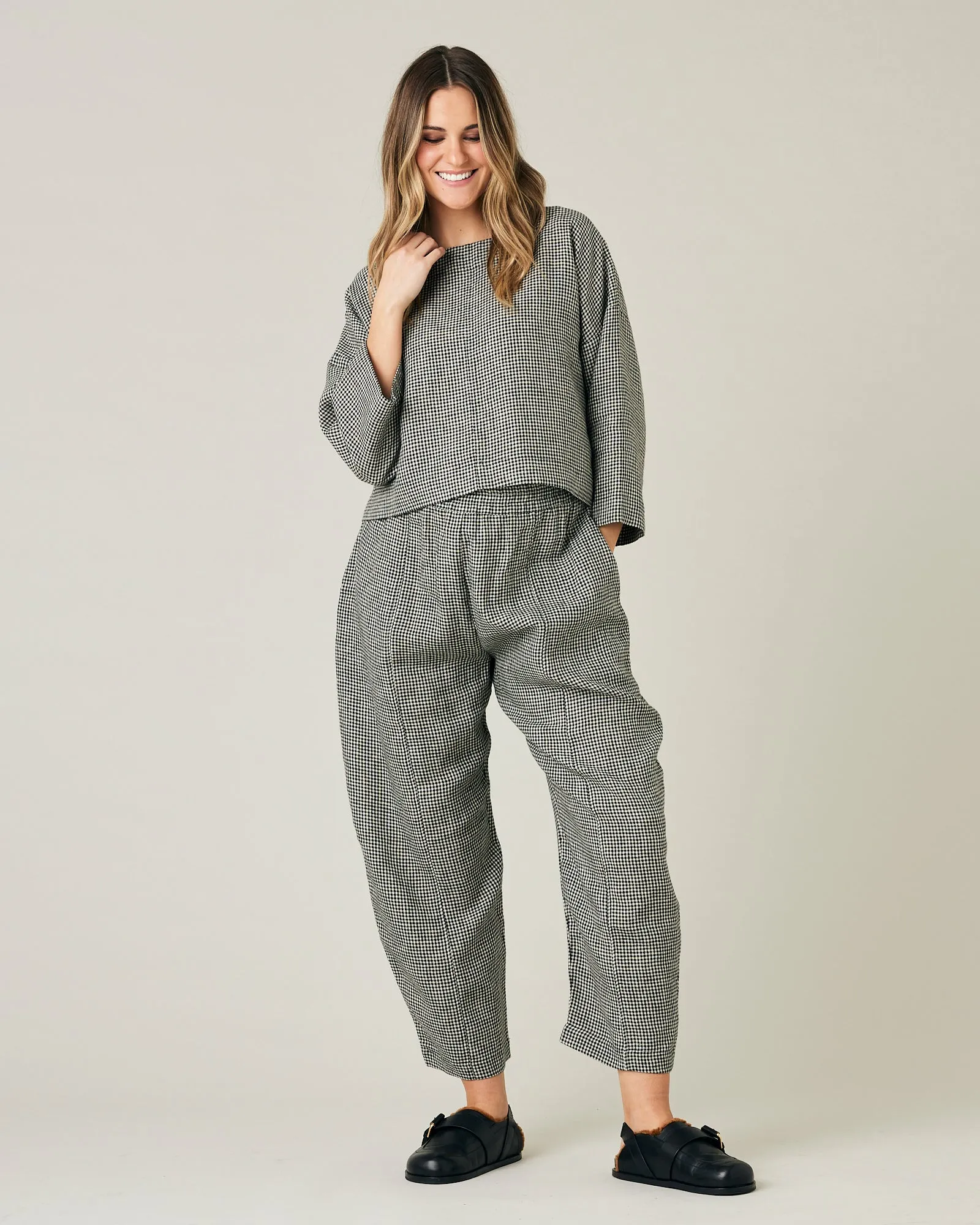 Lily Black & Stone Micro Gingham Top sold by Beyond Nine product image thumbnail 5