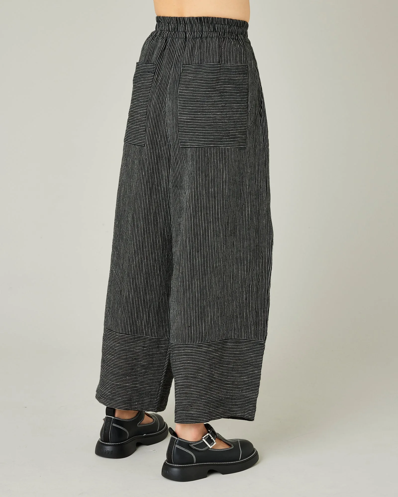Bobbi Black & Ecru Pencil Stripe Linen Trousers sold by Beyond Nine product image thumbnail 4