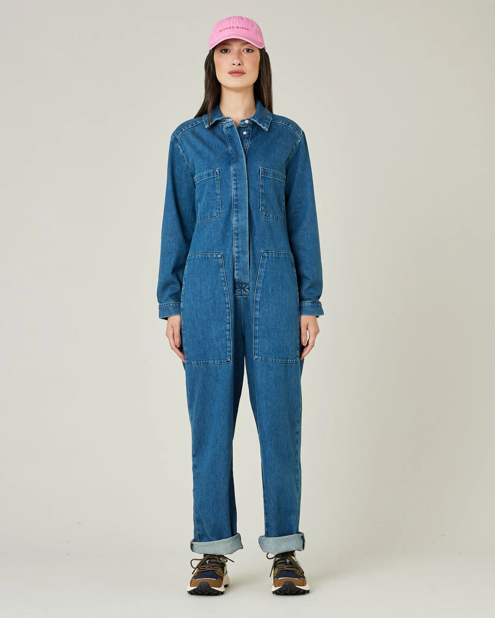 Denim Coverall - Mid Wash Blue sold by Beyond Nine
