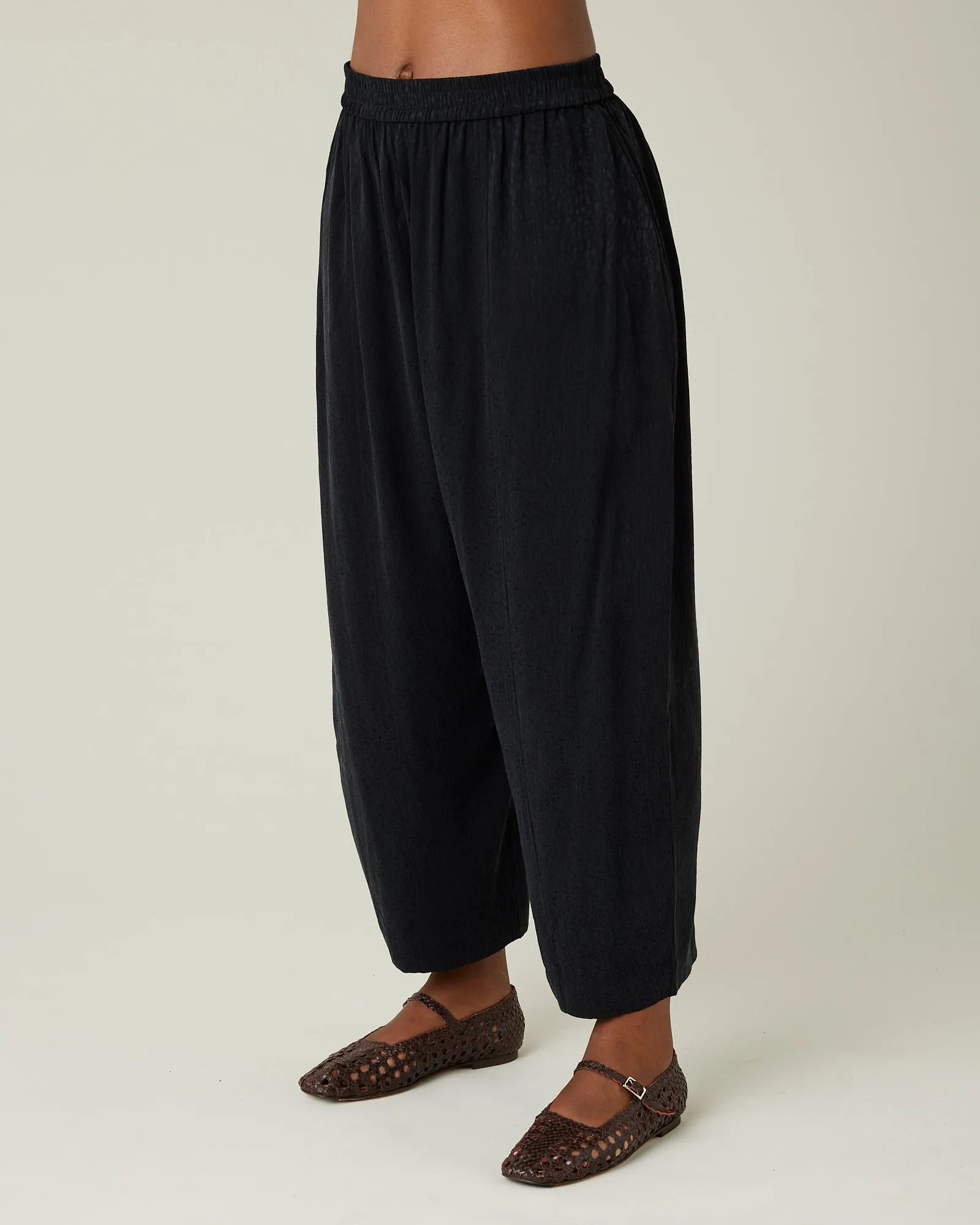 Mabel Black Self Leopard Cupro Trousers sold by Beyond Nine product image thumbnail 3