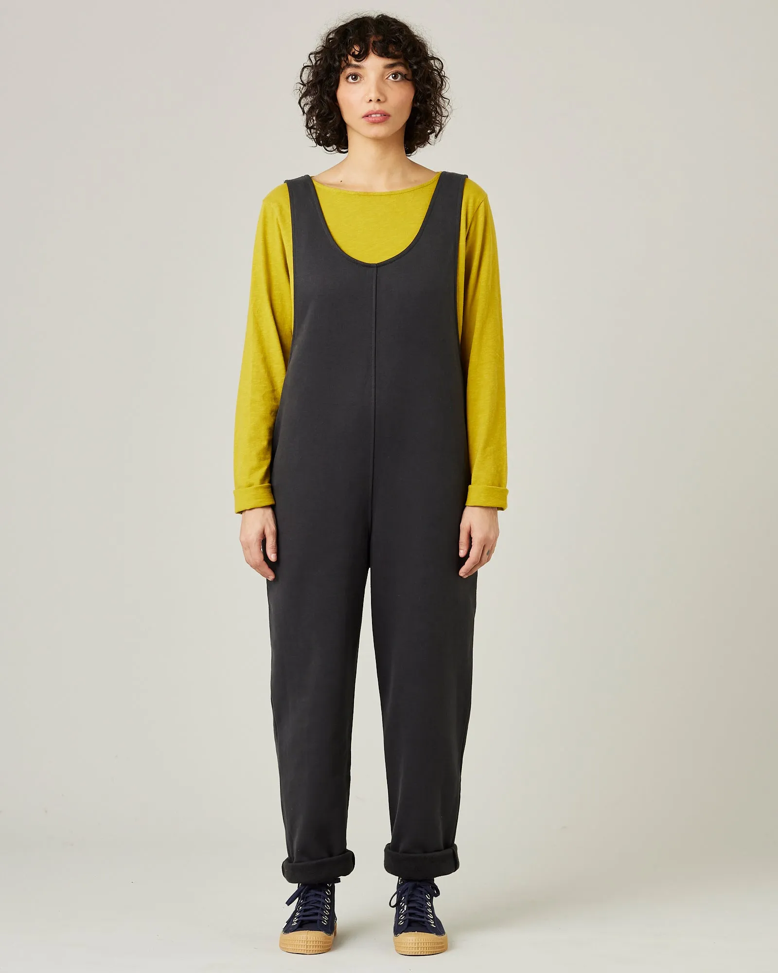 Laura Slate Cotton Jersey Jumpsuit sold by Beyond Nine