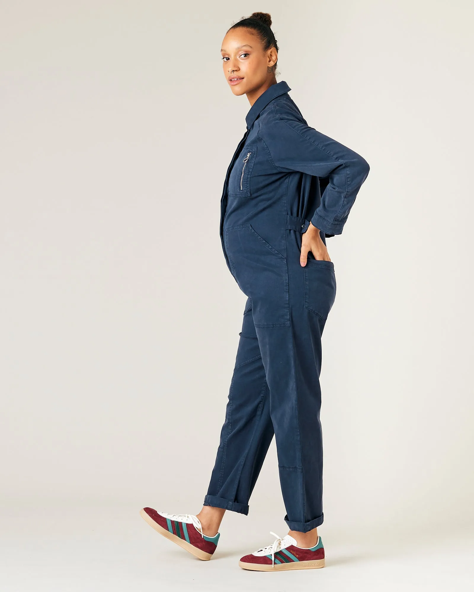 Hallie Navy Cotton Coverall sold by Beyond Nine product image thumbnail 3