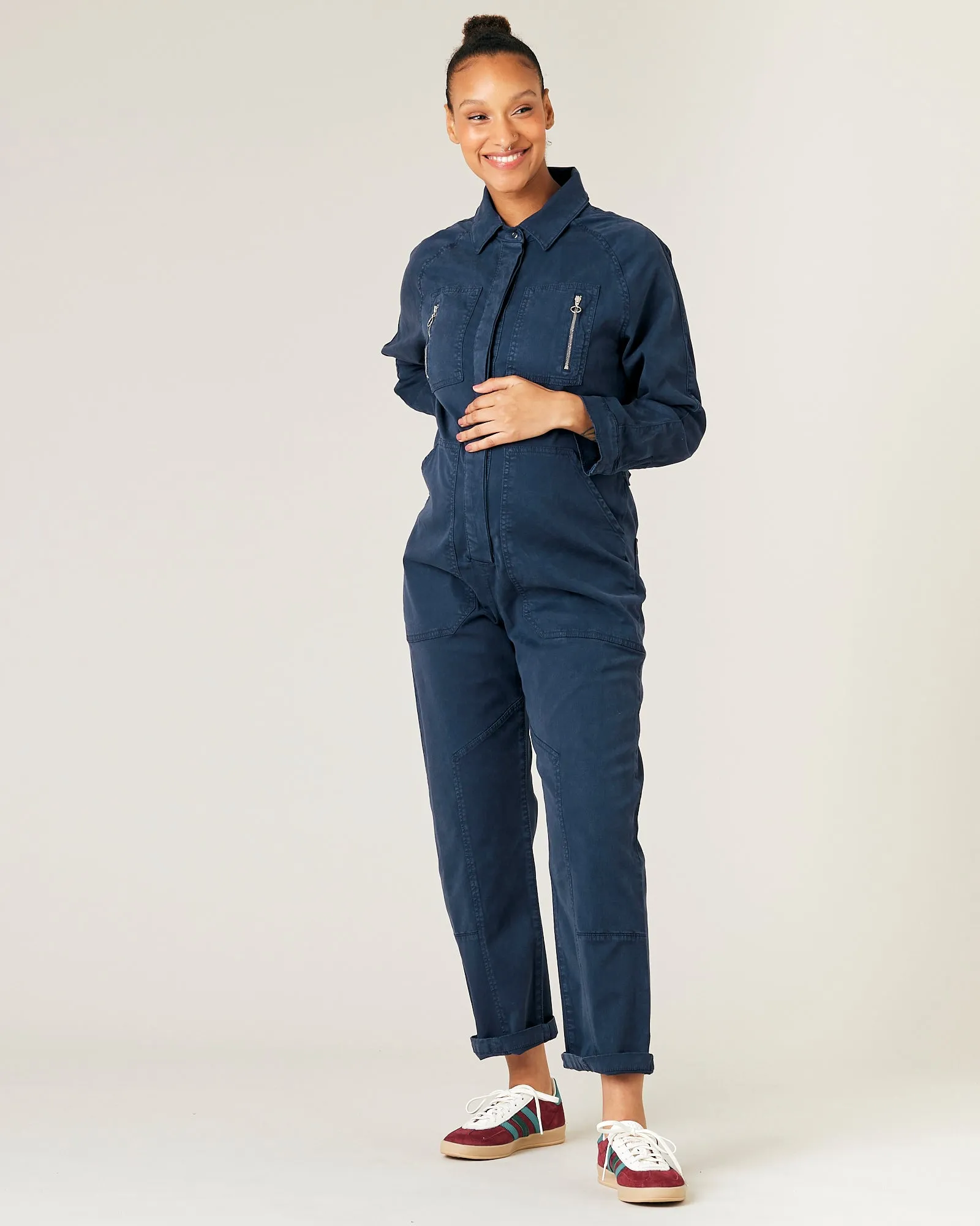 Hallie Navy Cotton Coverall sold by Beyond Nine product image thumbnail 2