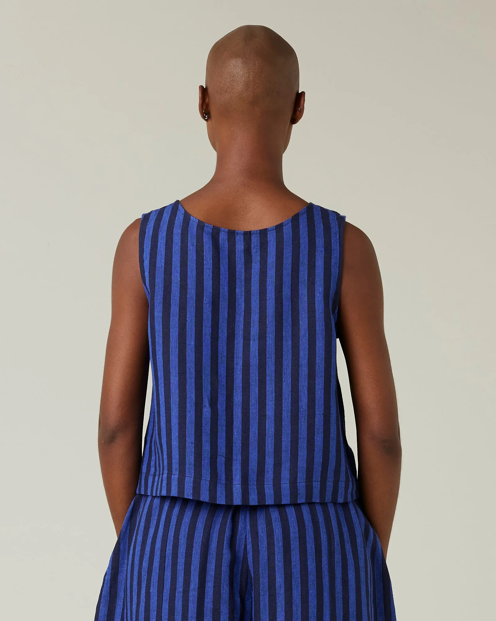 Esme Indigo Stripe Linen Top sold by Beyond Nine product image thumbnail 3