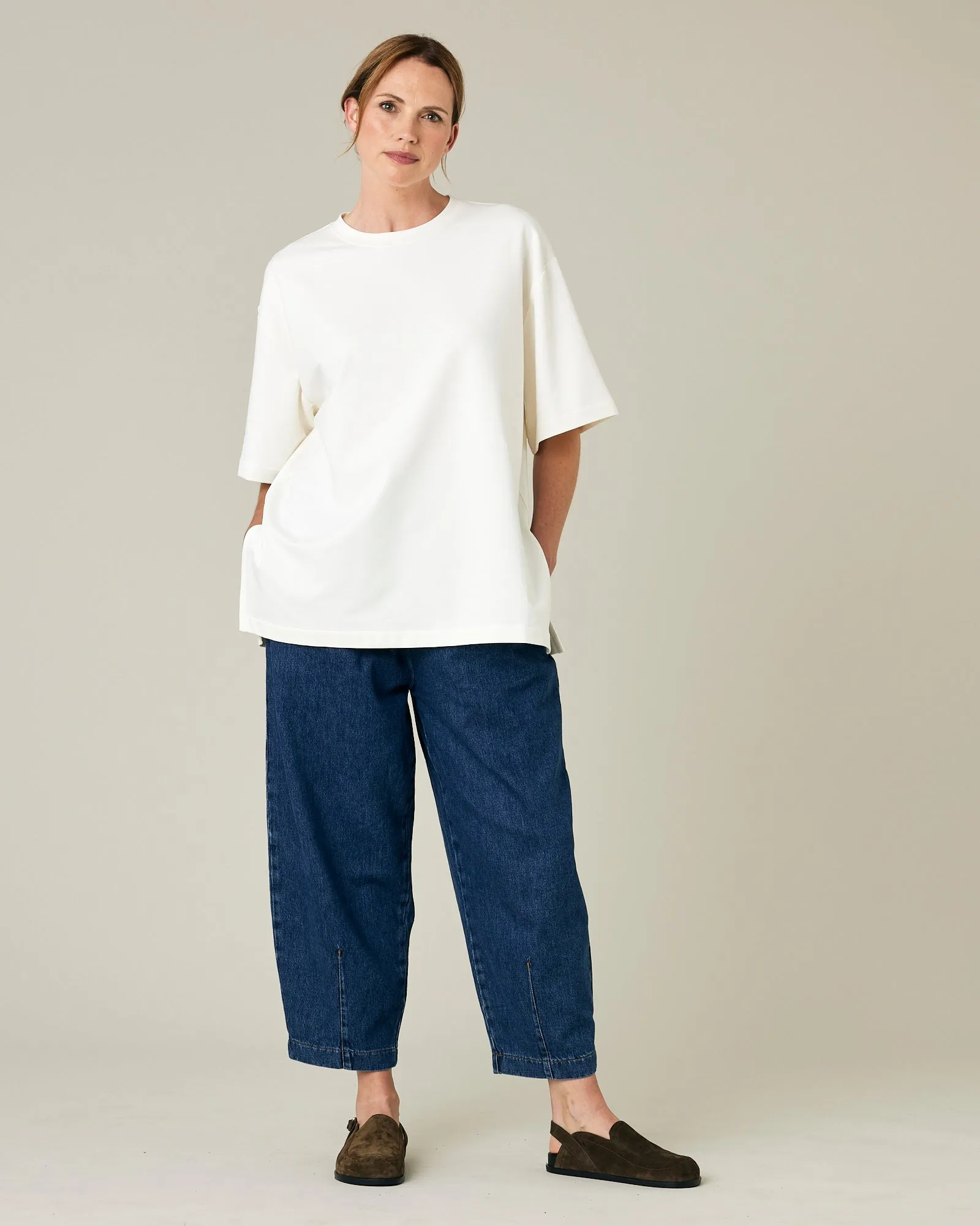 Jude Off White Cotton Jersey Short Drop Sleeve Top sold by Beyond Nine product image thumbnail 5