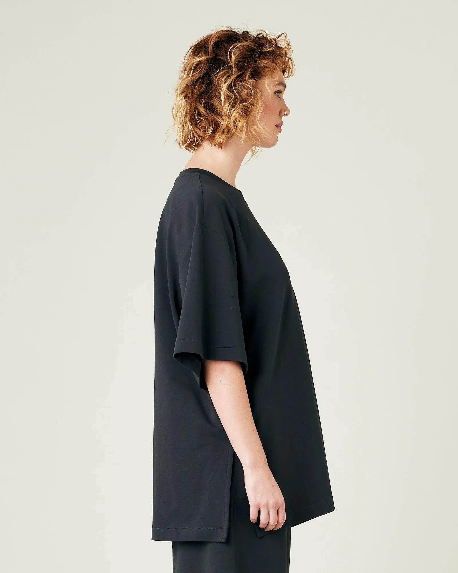 Jude Slate Cotton Jersey Short Drop Sleeve Top sold by Beyond Nine product image thumbnail 4