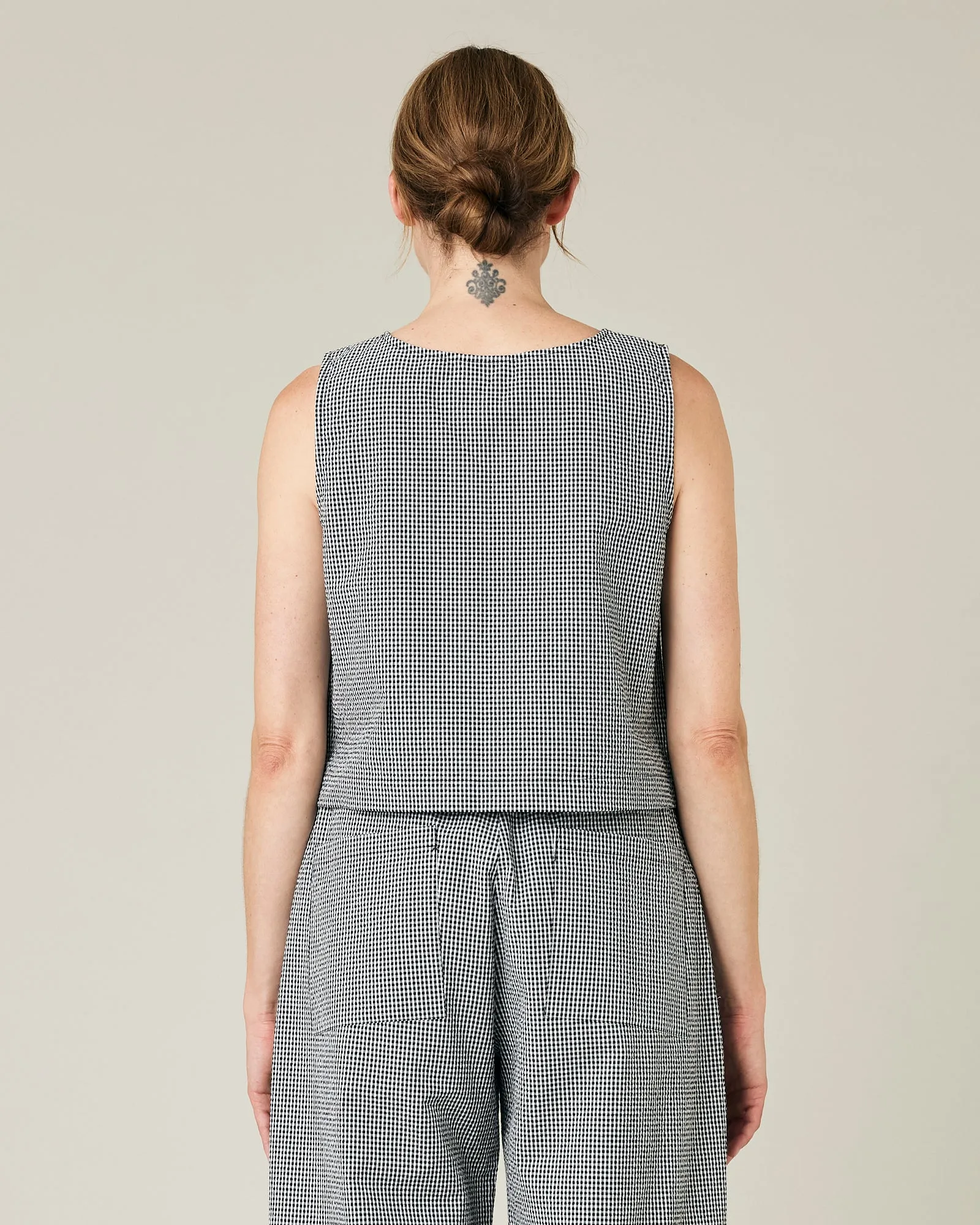 Esme Black & White Gingham Seersucker Top sold by Beyond Nine product image thumbnail 3