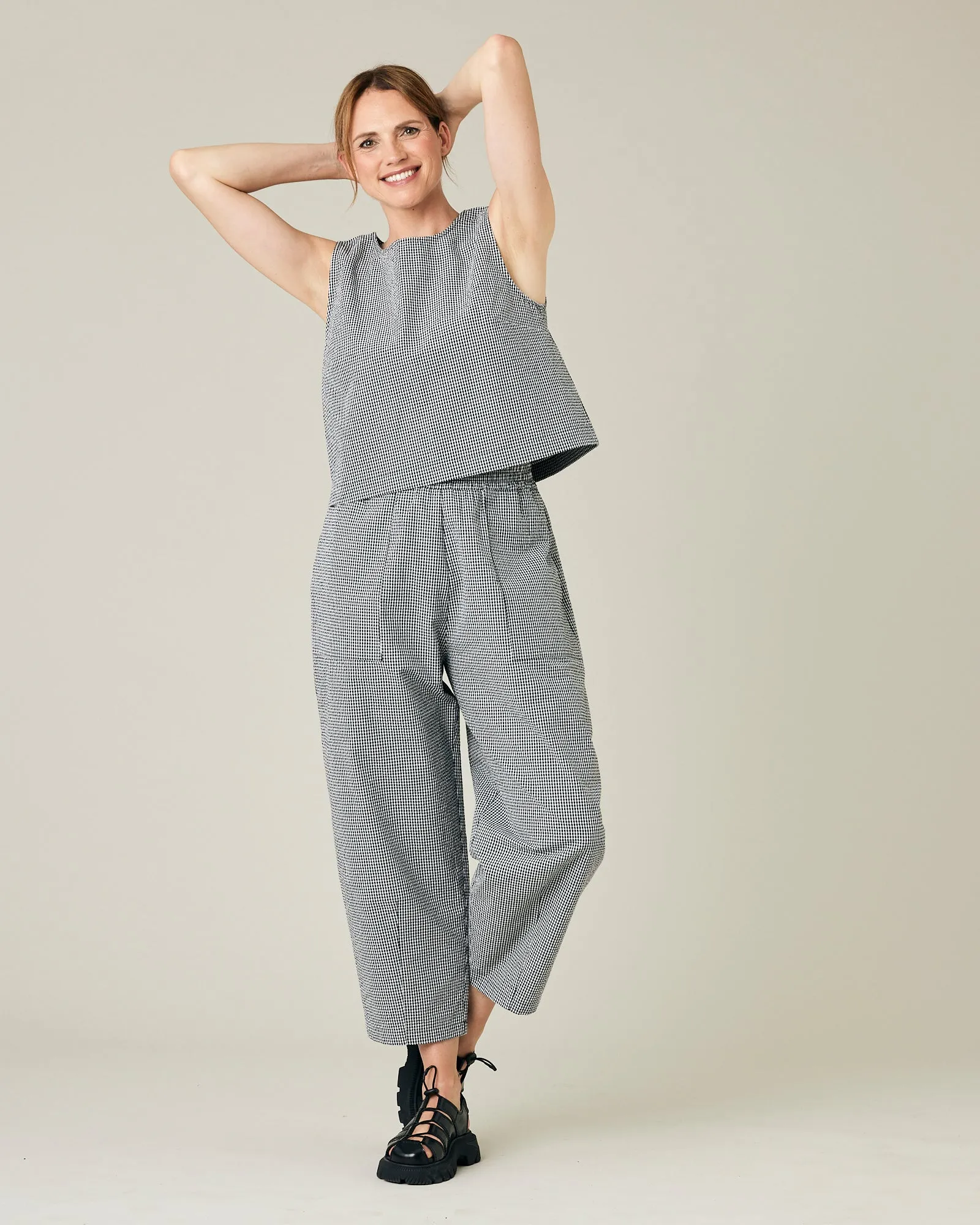 Esme Black & White Gingham Seersucker Top sold by Beyond Nine product image thumbnail 5