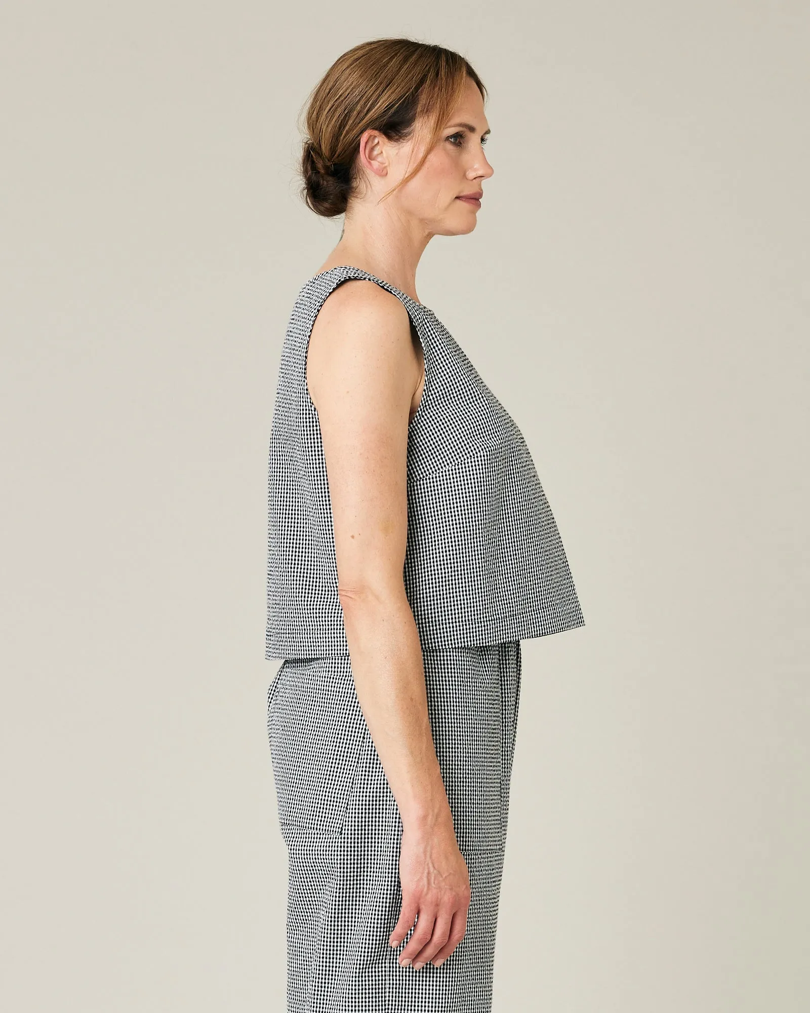 Esme Black & White Gingham Seersucker Top sold by Beyond Nine product image thumbnail 4