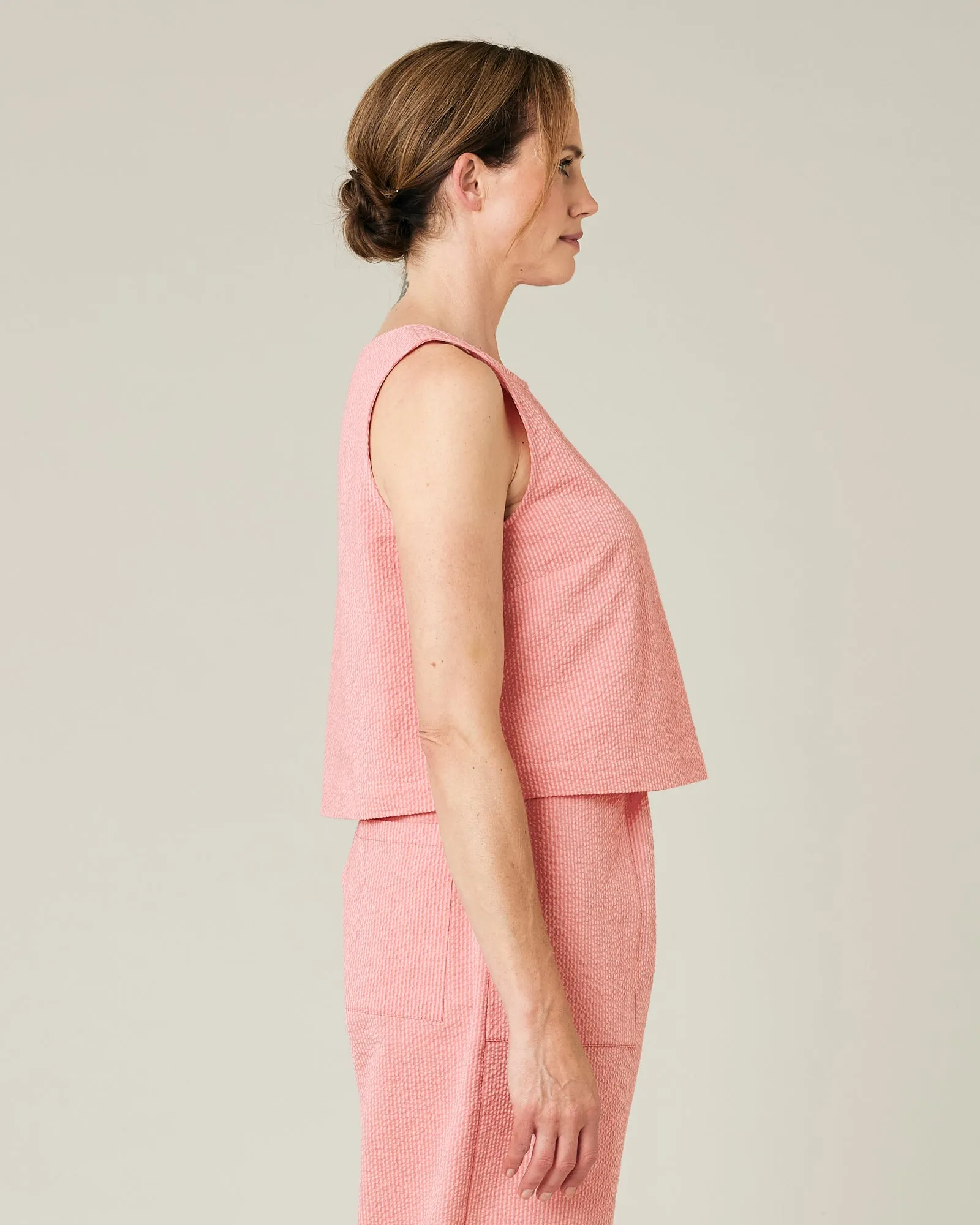 Esme Coral Seersucker Top sold by Beyond Nine product image thumbnail 3