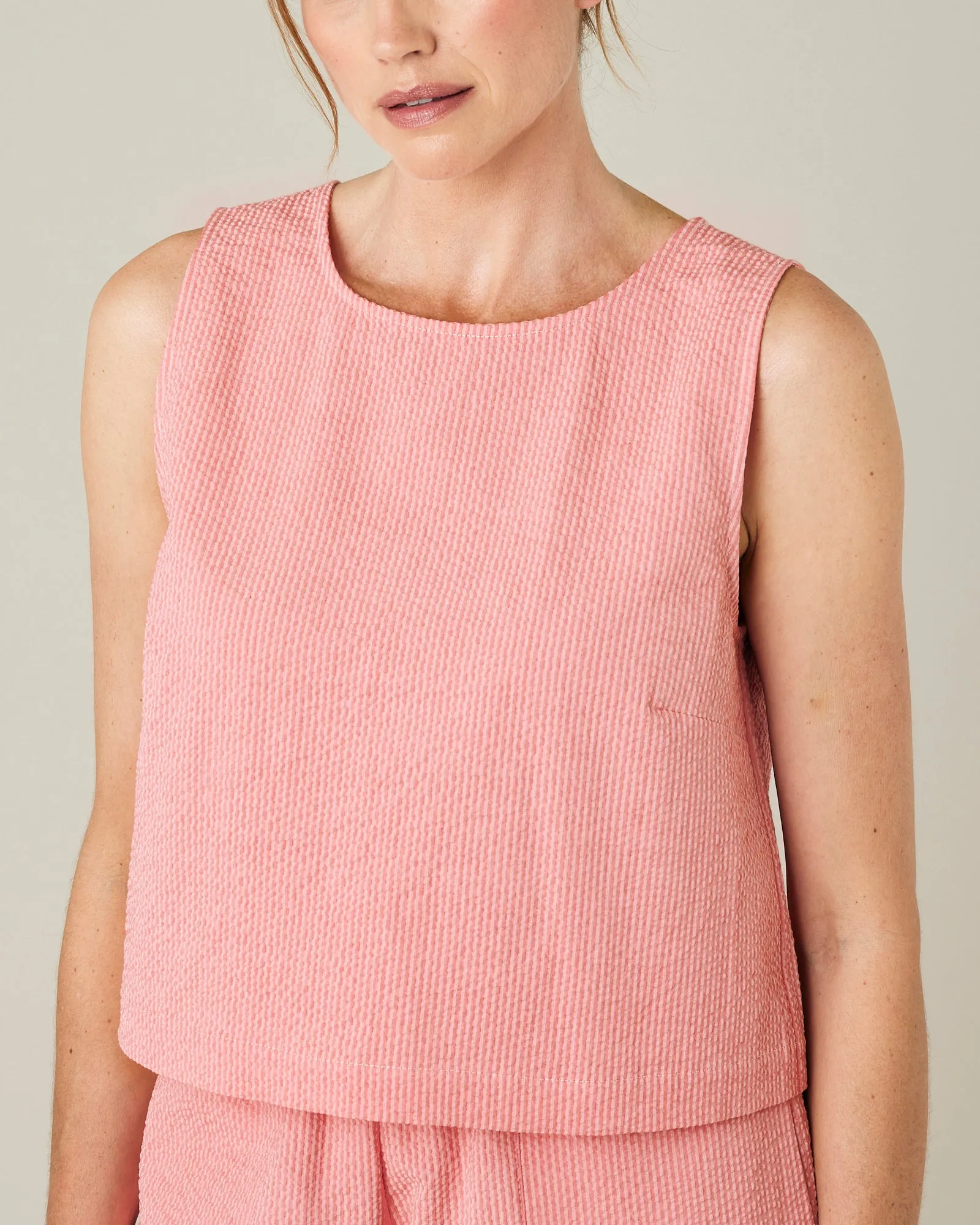 Esme Coral Seersucker Top sold by Beyond Nine product image thumbnail 4