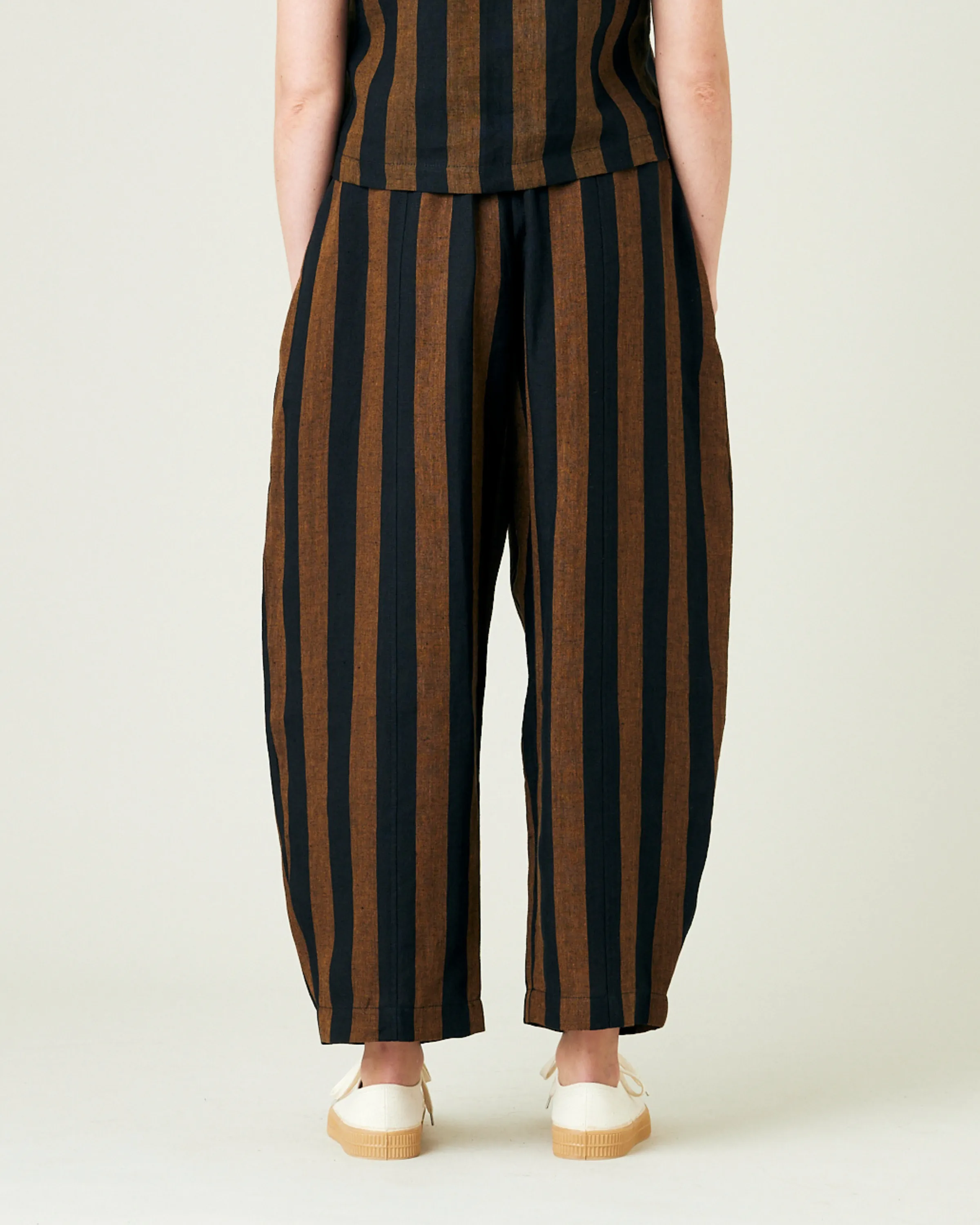 Mabel Rust And Black Stripe Linen Trousers sold by Beyond Nine product image thumbnail 3
