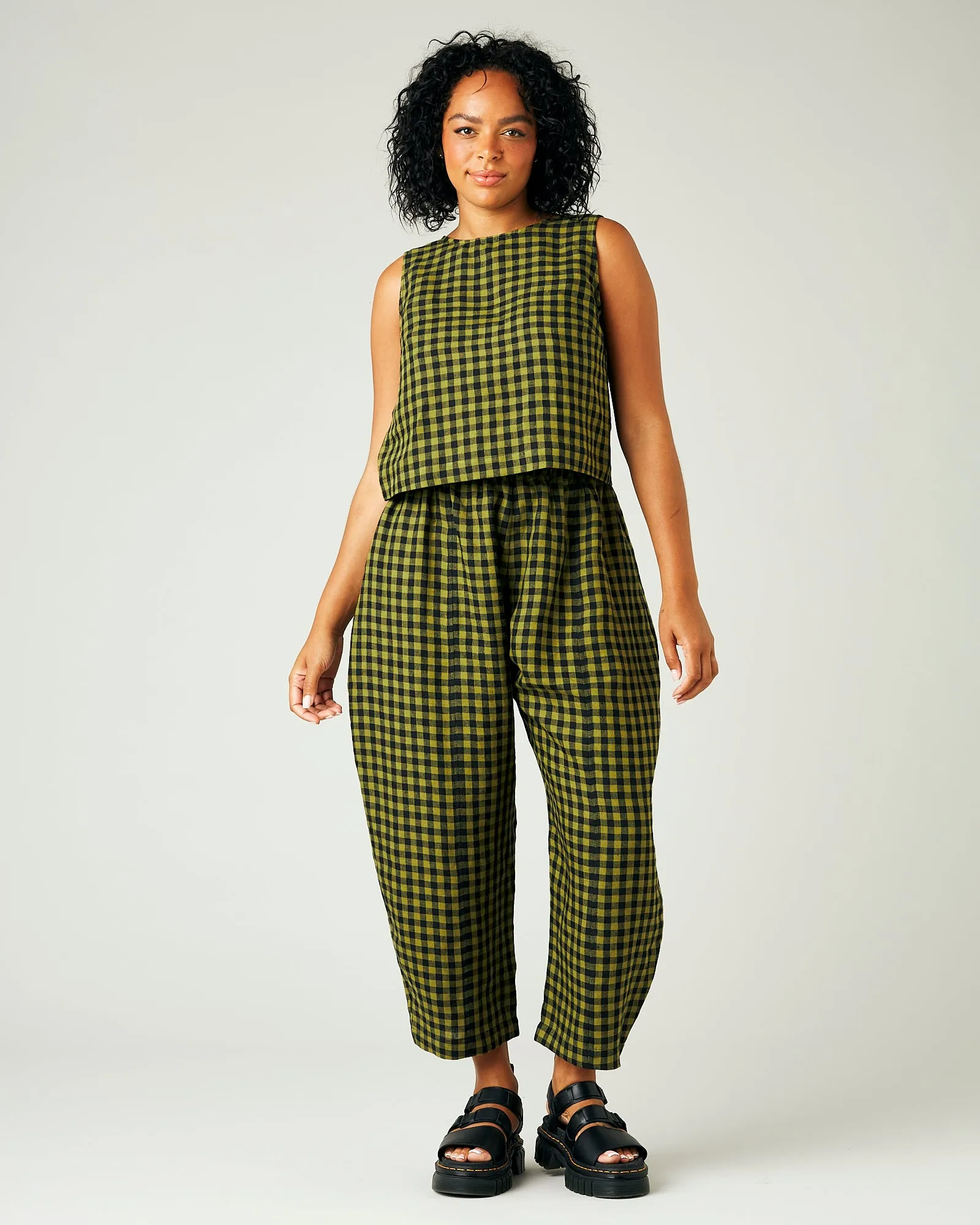 Esme Green Gingham Linen Top sold by Beyond Nine product image thumbnail 5