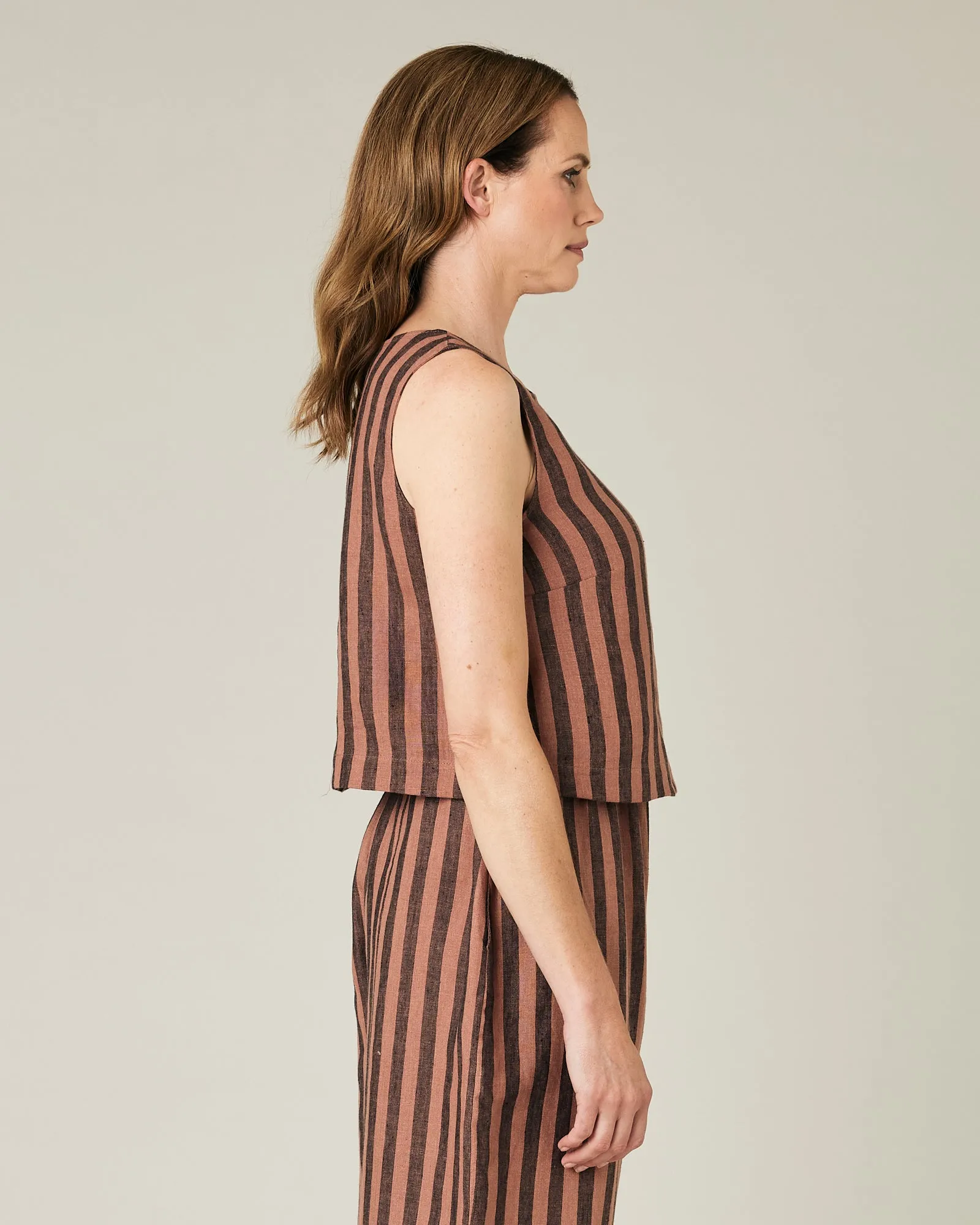 Esme Biscuit Stripe Linen Top sold by Beyond Nine product image thumbnail 4