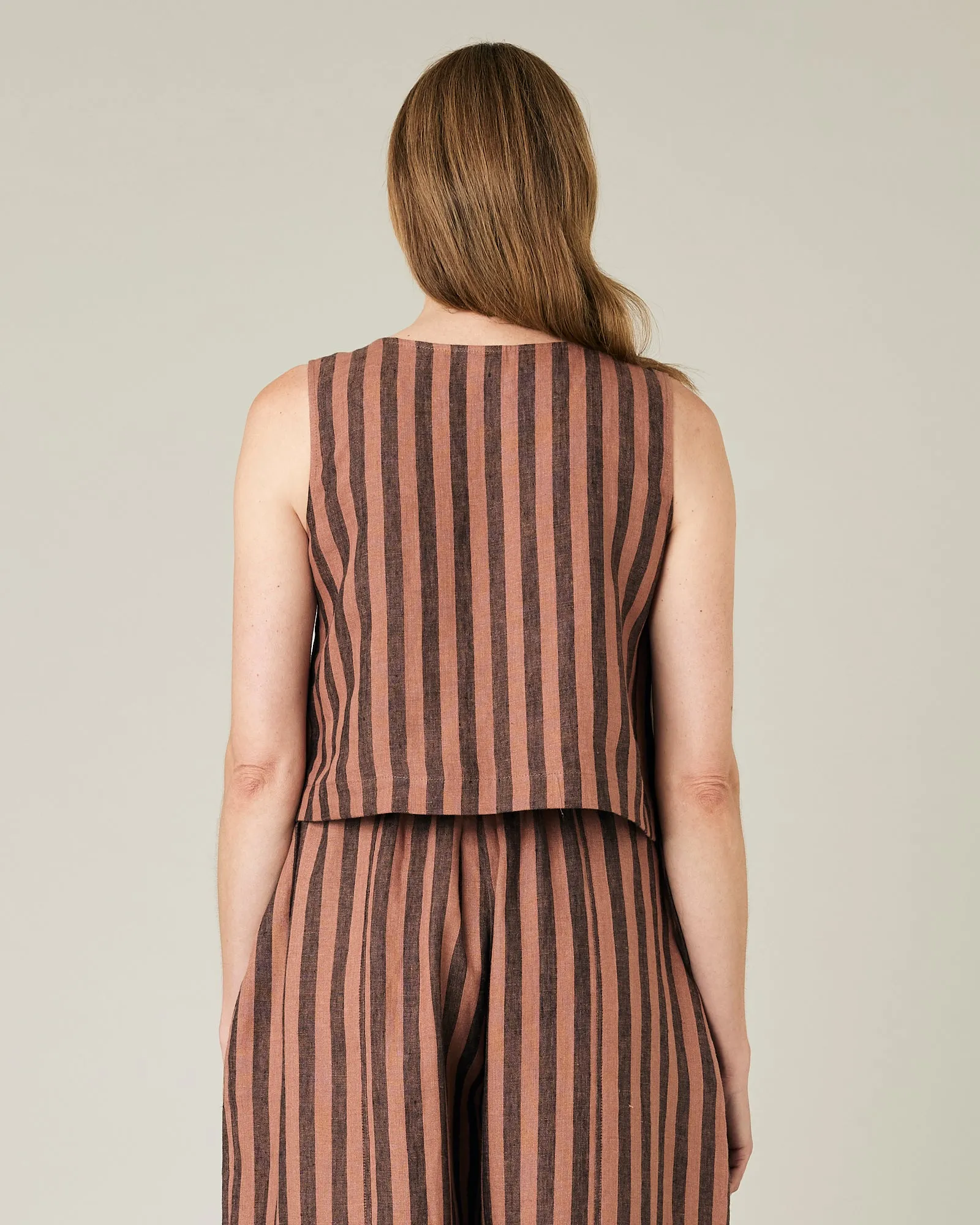 Esme Biscuit Stripe Linen Top sold by Beyond Nine product image thumbnail 3