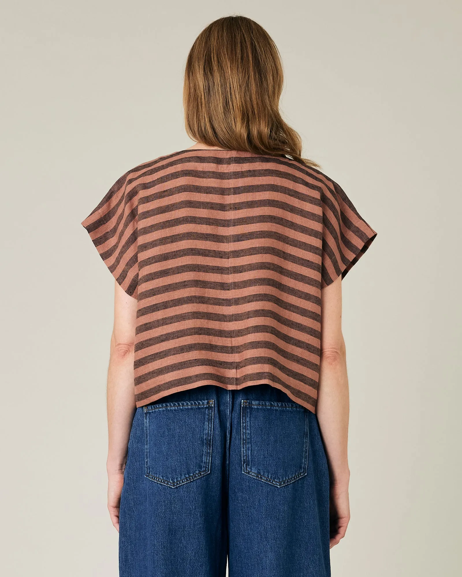 Polly Biscuit Stripe Linen Top sold by Beyond Nine product image thumbnail 3